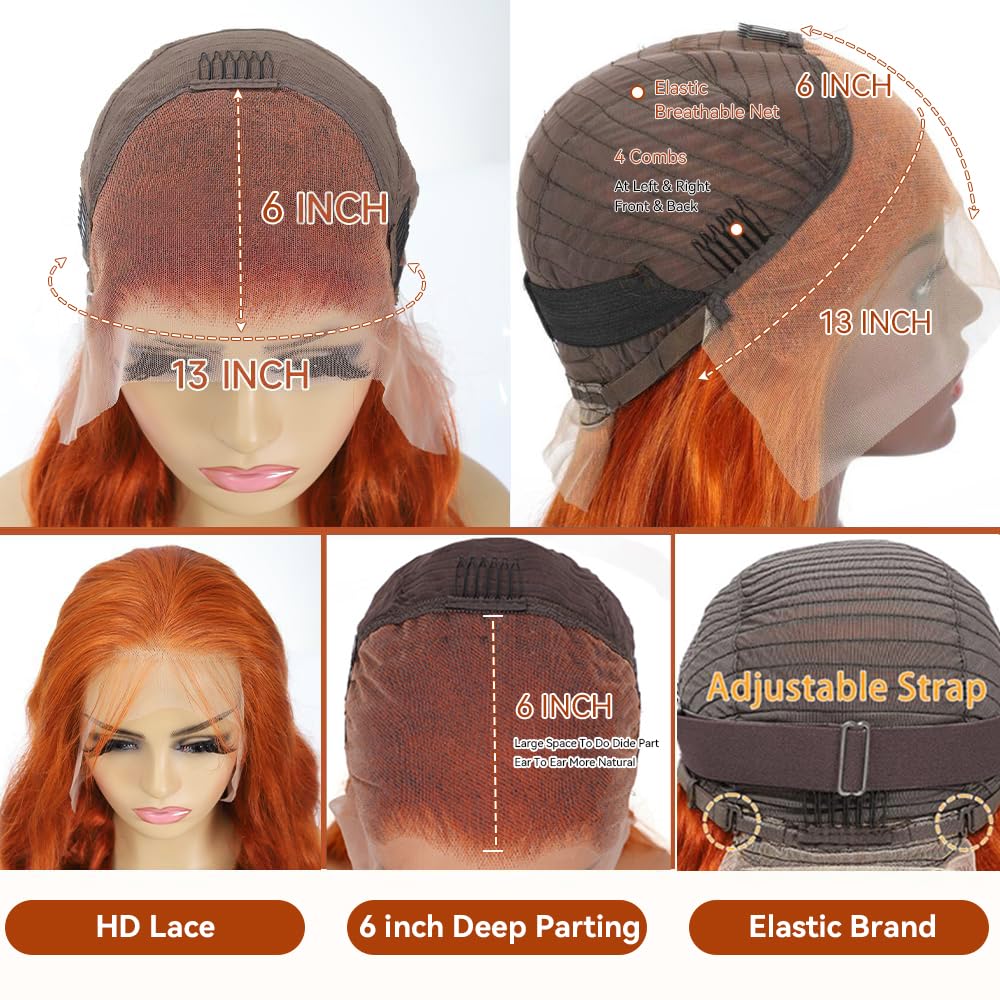 30inch Chocolate Brown Lace Front Wig Human Hair 13x6 Hd Lace Frontal Wigs Human Hair 200 Density Body Wave Chocolate Brown Wig Human Hair pre Plucked Colored Wigs for Women
