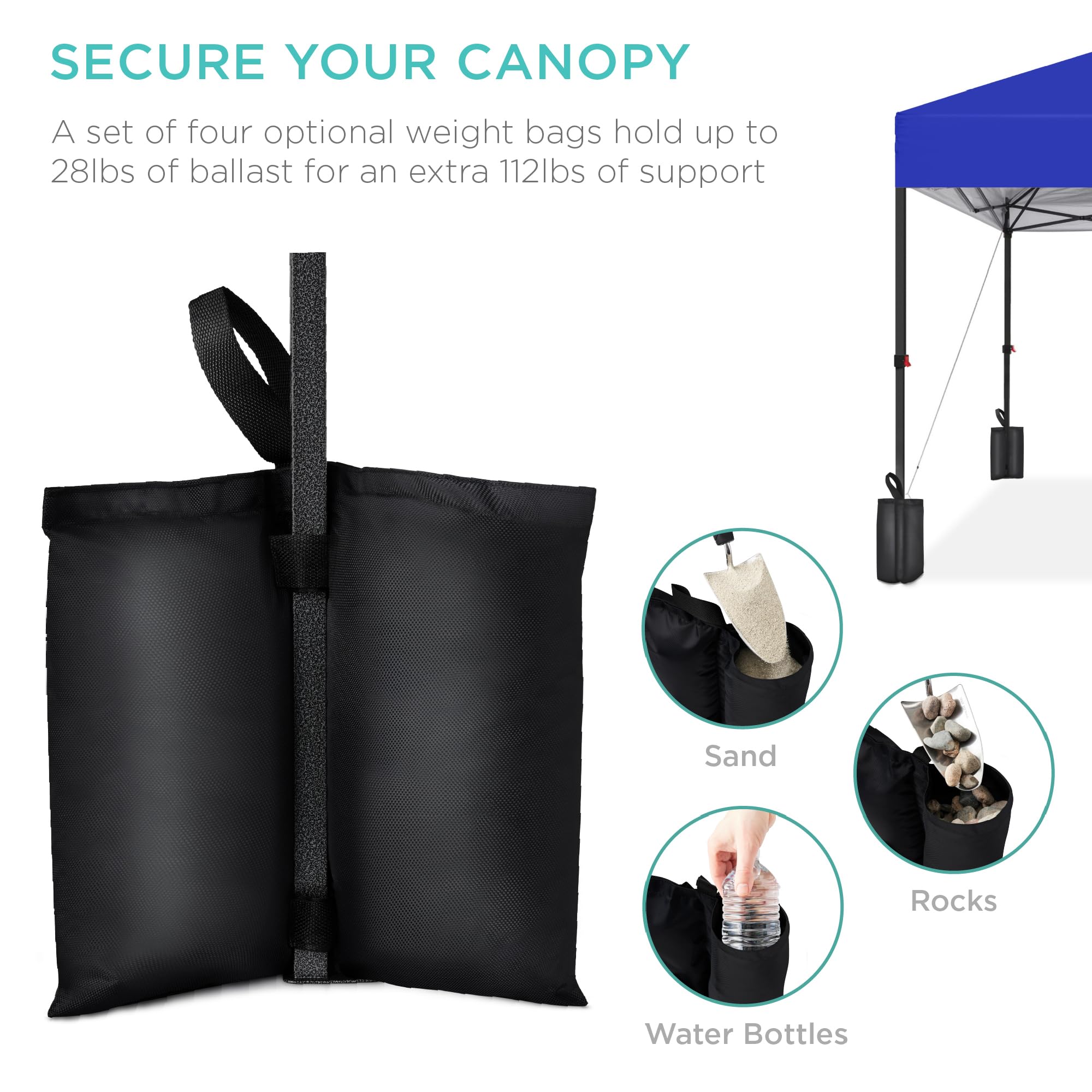 Best Choice Products 10x10ft Pop Up Canopy Tent with Sidewall, 1 Person 1 Minute Set Up, Carry Case, 4 Weight Bags - Pink/White