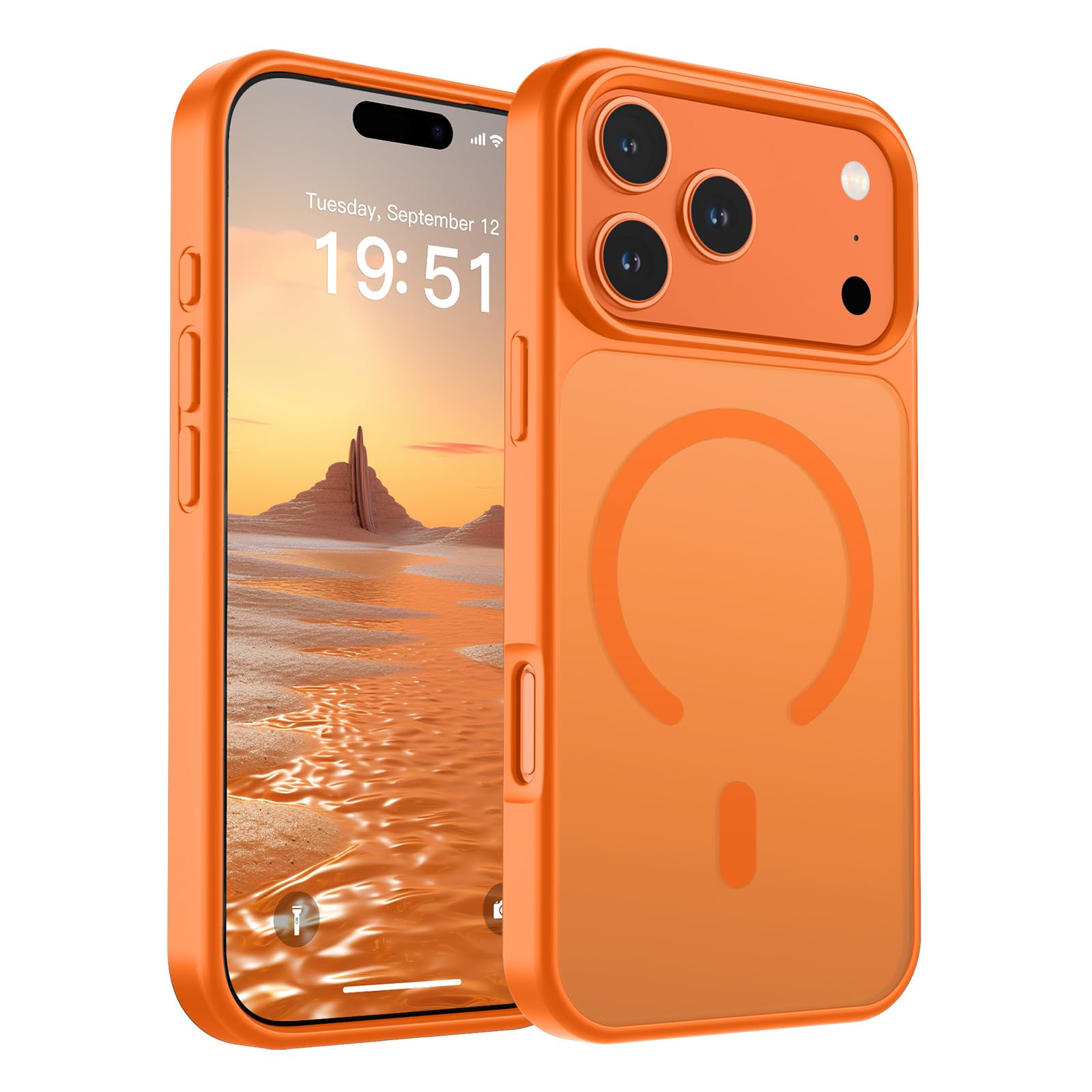 SUPFINE Magnetic for iPhone 17 Pro Max Case (Compatible with MagSafe)(Military Grade Drop Protection) Translucent Matte Shockproof with Anti-Fingerprint Phone Cover, Black