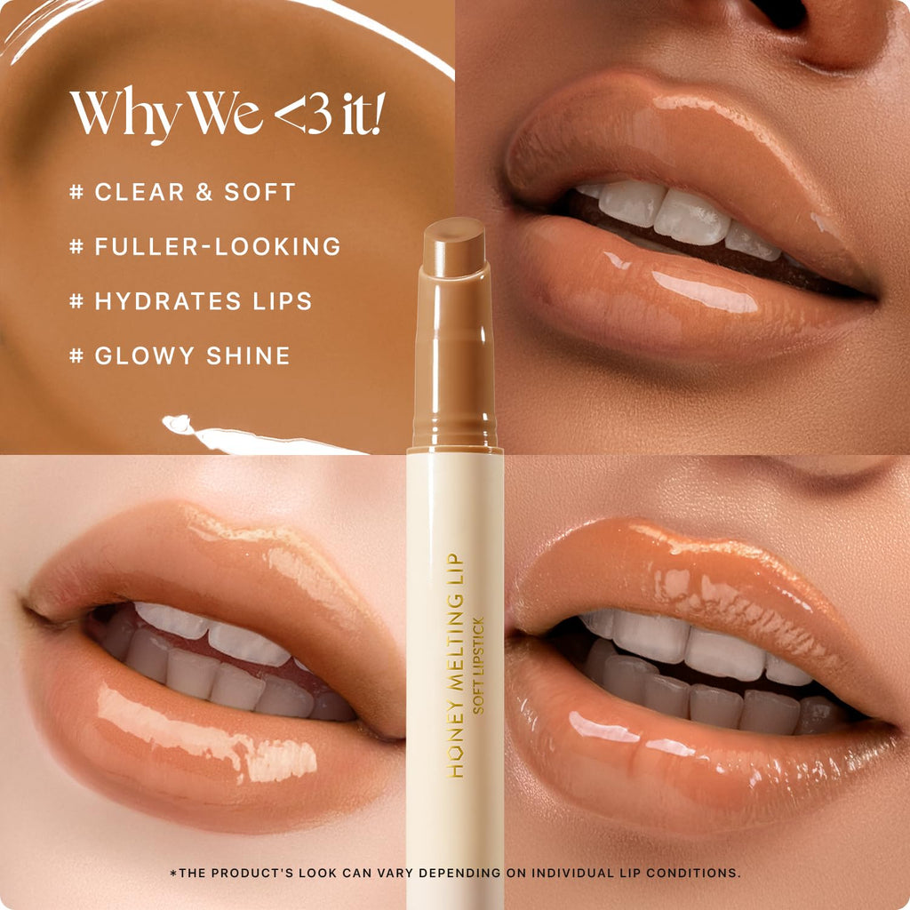Nature Republic HONEY MELTING LIP (02 FIG) SOFT LIP STICK, Hydrating Gloss, Moisturizing balms, Sheer tint, Shine & Nude, Glowy Finish, korean make up