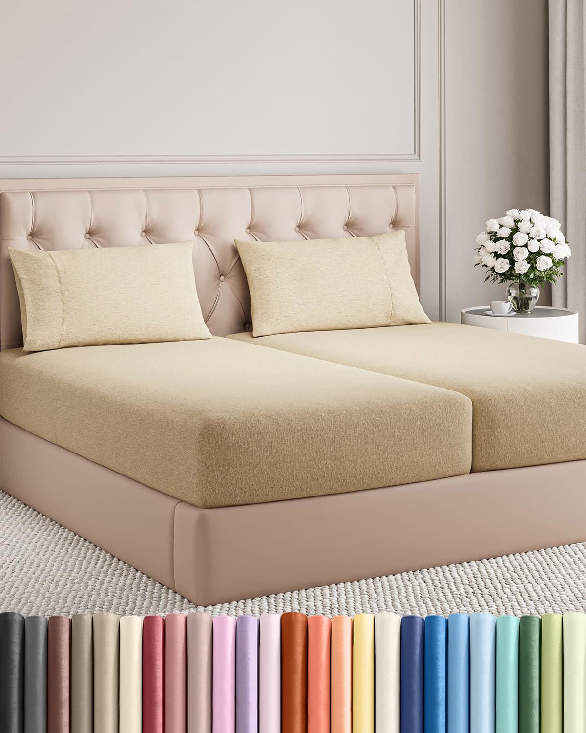 Queen Size 4 Piece Sheet Set - Comfy Breathable & Cooling Sheets - Hotel Luxury Bed Sheets for Women & Men - Deep Pockets, Easy-Fit, Extra Soft and Wrinkle Free Sheets - White Oeko-Tex Bed Sheet Set
