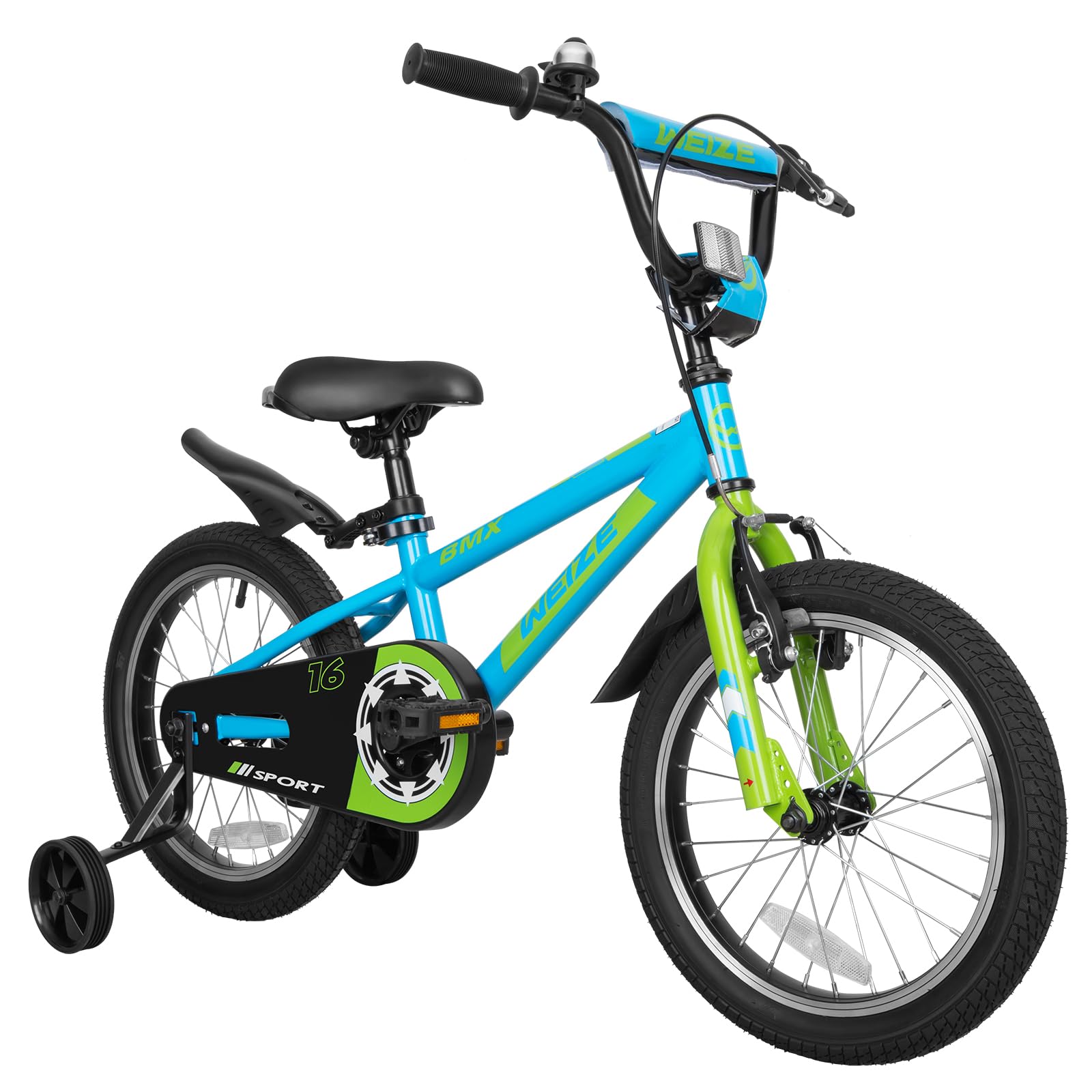 WEIZE Kids Bikes,Boy's Bike for Kids,BMX Style Bicycle for Boys Girls Ages 4-12 Years Old,Kids Bicycle with Adjustable Seat,Training Wheels,Front and Rear Fender,Multiple Color Options