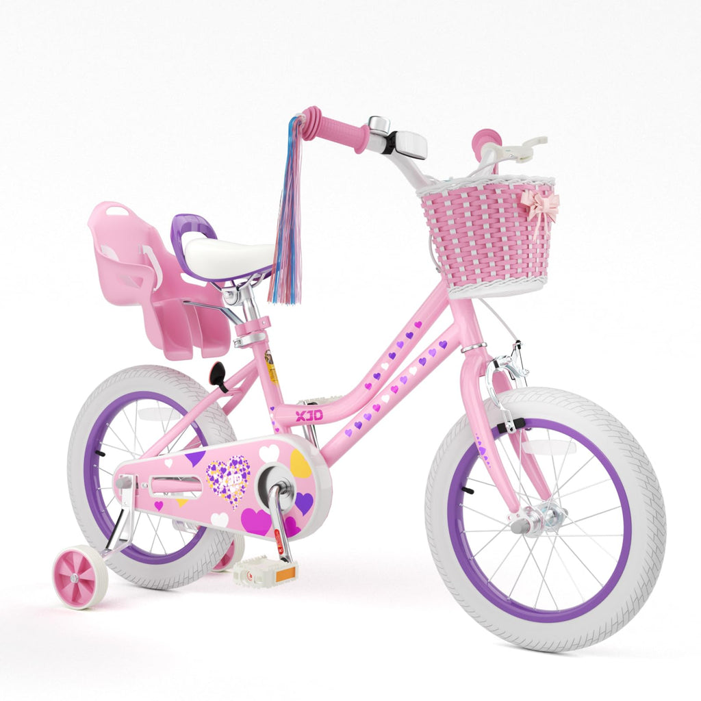 XJD Girls Bike for 2-12 Years Old Kids 12 14 16 20 Inch Toddler Bike,Retro Style Kids Bike with Training Wheels, 20 Inch Girl Bicycle with Kickstand