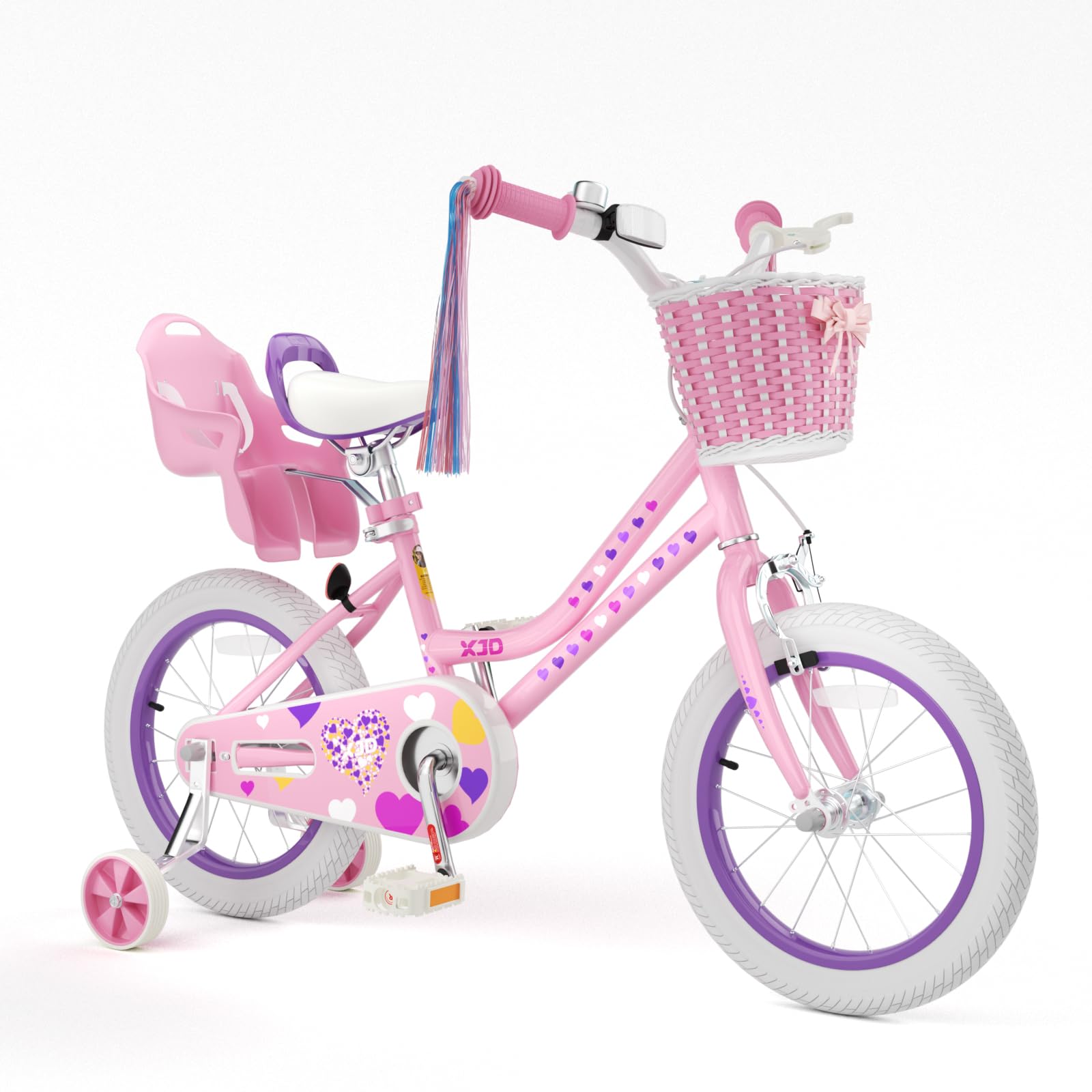 XJD Girls Bike for 2-12 Years Old Kids 12 14 16 20 Inch Toddler Bike,Retro Style Kids Bike with Training Wheels, 20 Inch Girl Bicycle with Kickstand