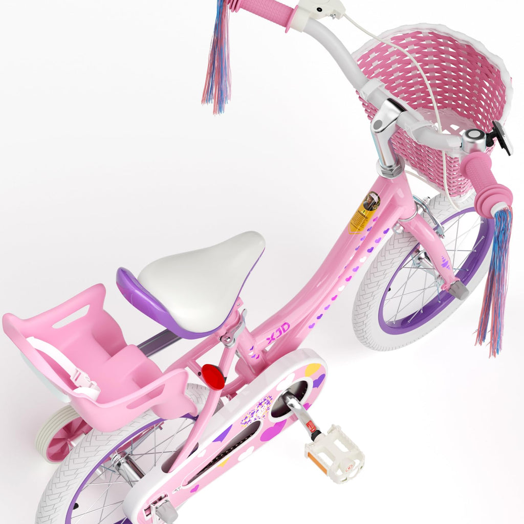 XJD Girls Bike for 2-12 Years Old Kids 12 14 16 20 Inch Toddler Bike,Retro Style Kids Bike with Training Wheels, 20 Inch Girl Bicycle with Kickstand