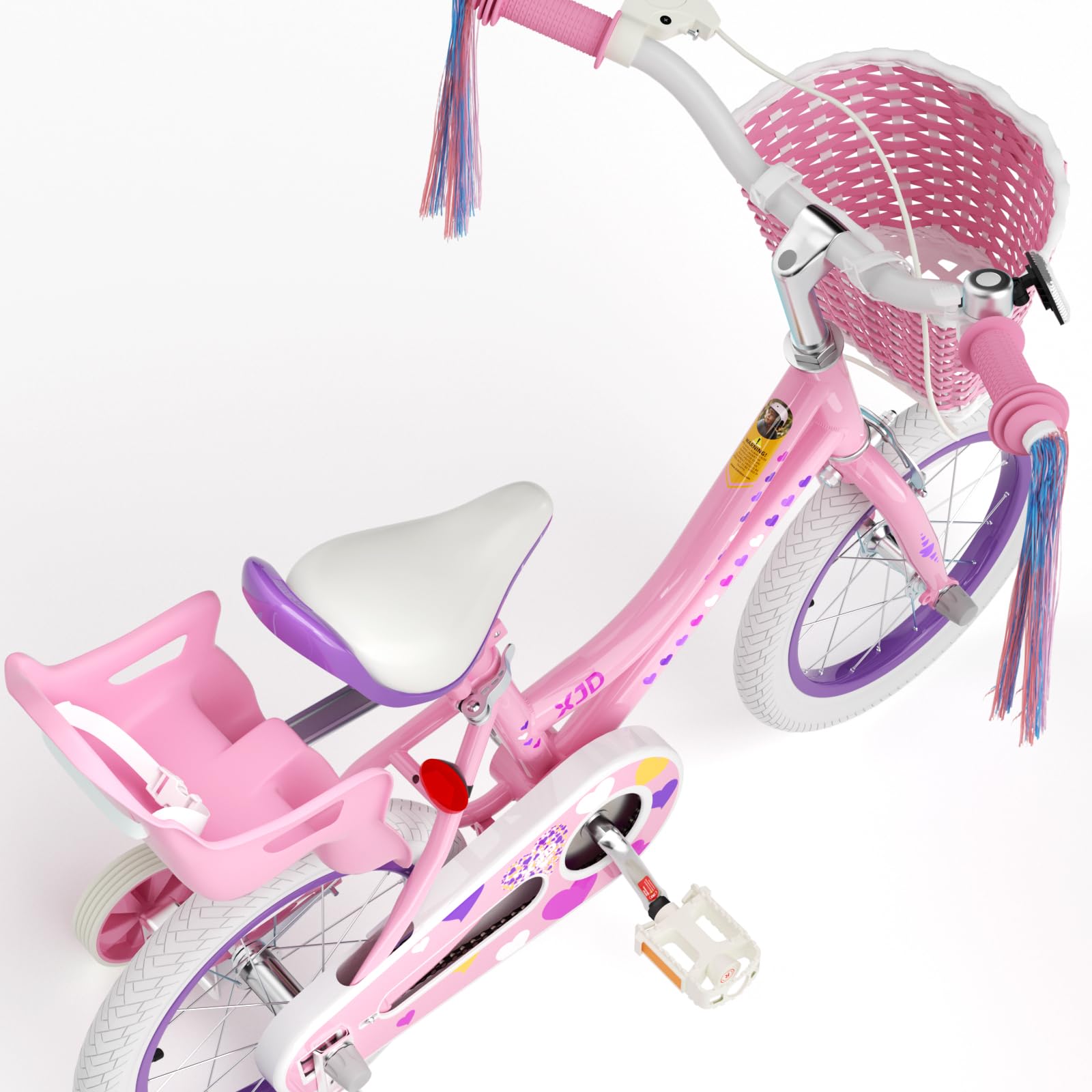 XJD Girls Bike for 2-12 Years Old Kids 12 14 16 20 Inch Toddler Bike,Retro Style Kids Bike with Training Wheels, 20 Inch Girl Bicycle with Kickstand