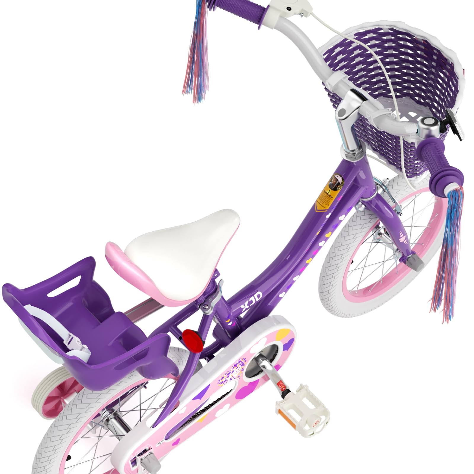 XJD Girls Bike for 2-12 Years Old Kids 12 14 16 20 Inch Toddler Bike,Retro Style Kids Bike with Training Wheels, 20 Inch Girl Bicycle with Kickstand