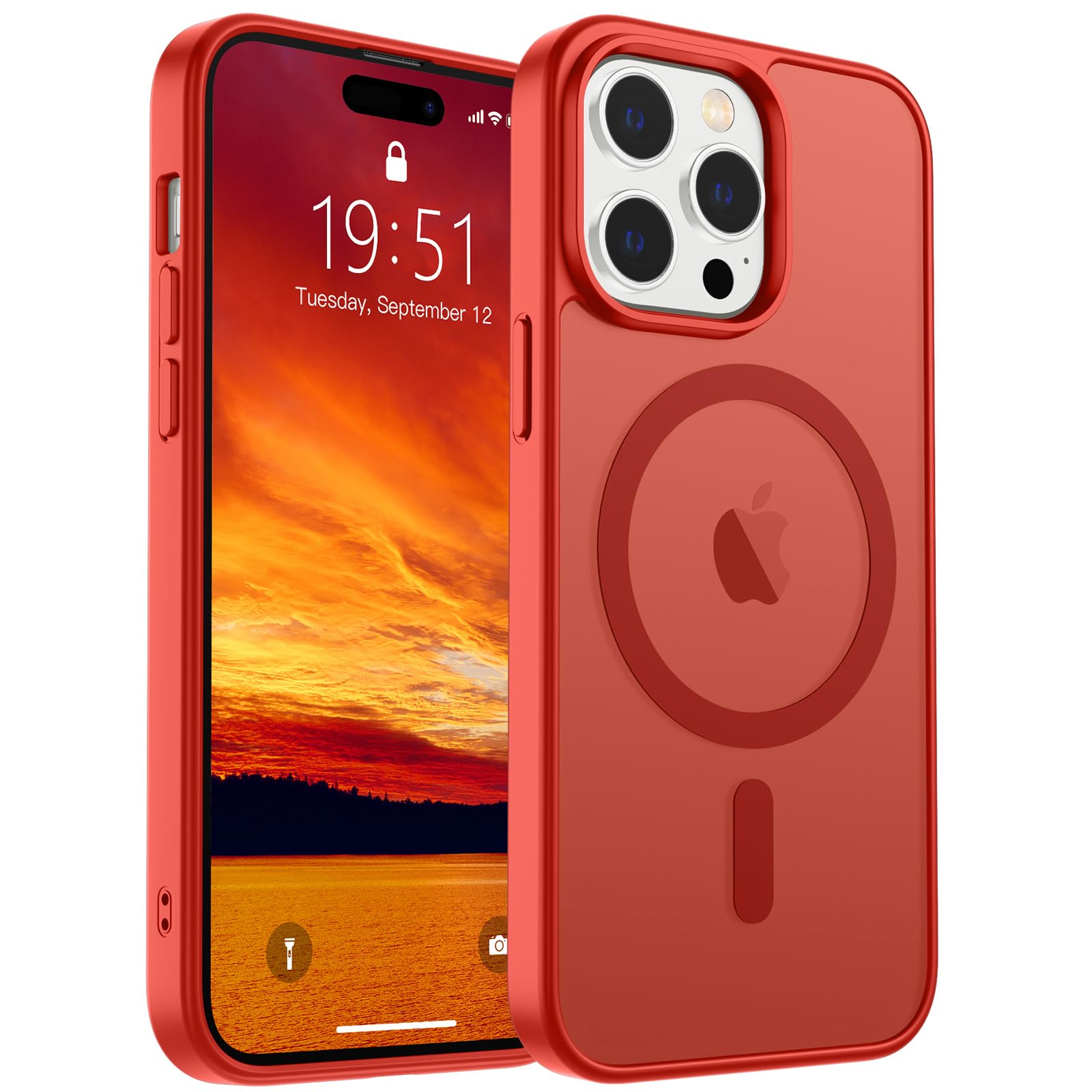 SUPFINE Magnetic for iPhone 17 Pro Max Case (Compatible with MagSafe)(Military Grade Drop Protection) Translucent Matte Shockproof with Anti-Fingerprint Phone Cover, Black
