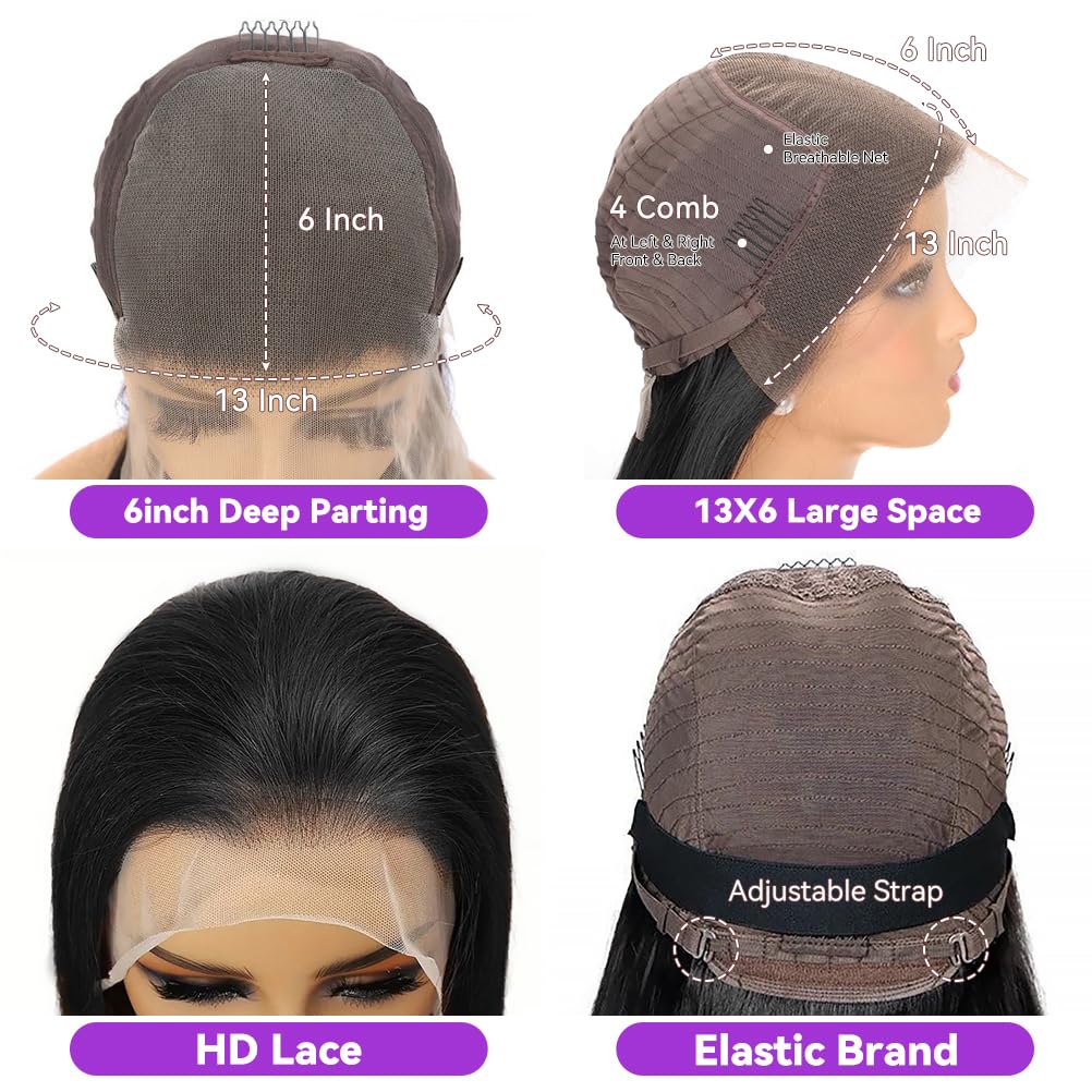 30inch Chocolate Brown Lace Front Wig Human Hair 13x6 Hd Lace Frontal Wigs Human Hair 200 Density Body Wave Chocolate Brown Wig Human Hair pre Plucked Colored Wigs for Women