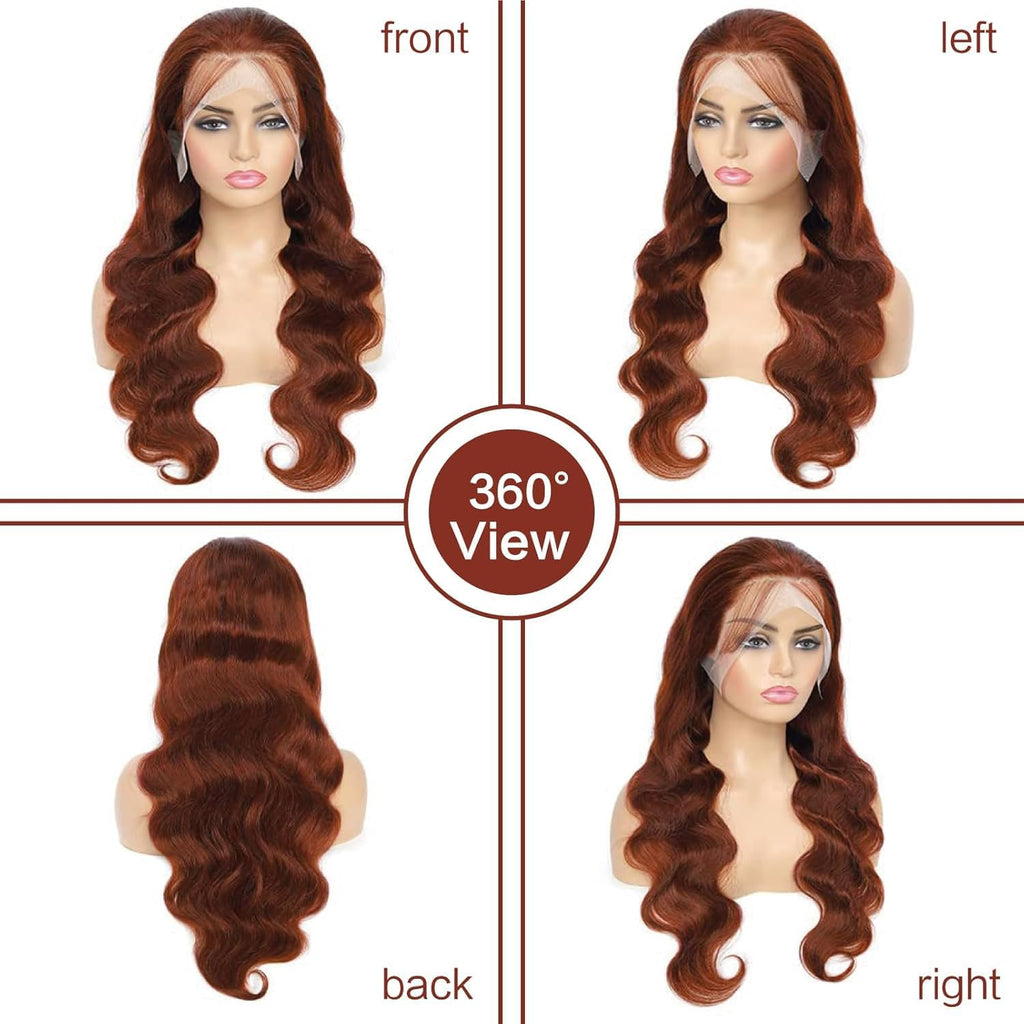 30inch Chocolate Brown Lace Front Wig Human Hair 13x6 Hd Lace Frontal Wigs Human Hair 200 Density Body Wave Chocolate Brown Wig Human Hair pre Plucked Colored Wigs for Women