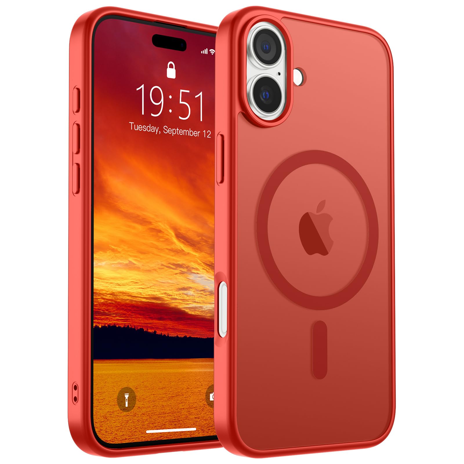 SUPFINE Magnetic for iPhone 17 Pro Max Case (Compatible with MagSafe)(Military Grade Drop Protection) Translucent Matte Shockproof with Anti-Fingerprint Phone Cover, Black