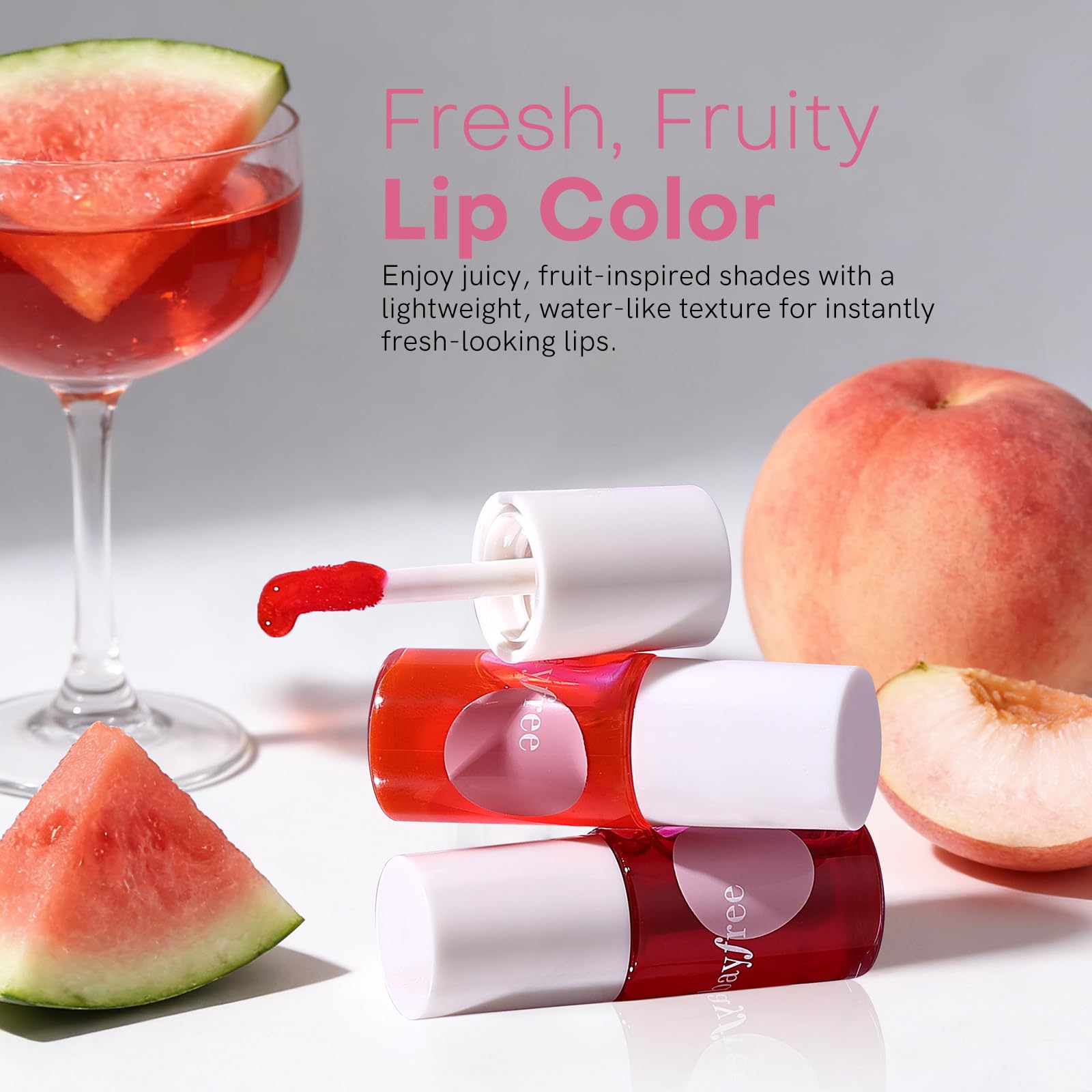 bayfree Lip Tint Stain Set, 2 PCS Korean Water Tint Lightweight Non-sticky, Waterproof Long Lasting Liquid Blush & Lip Stain, Transfer-Proof, Matte Finish Lip Color Makeup (made into jam)