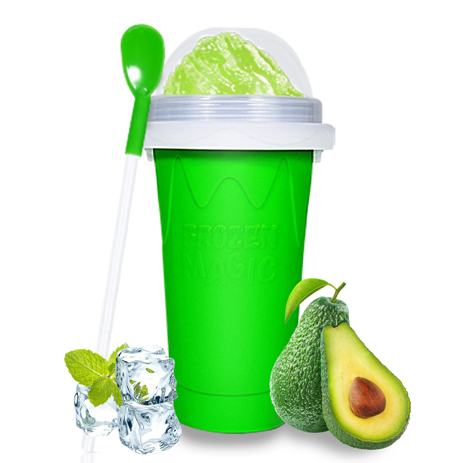 Color Land Slushy Cup, TIK TOK Slushie Maker Cup Frozen Magic Squeeze Cup, Ice Cream Maker Cup, Cool Stuff Trending Tiktok Items Homemade DIY Cool Gadgets with Lid & Straw (PINK)