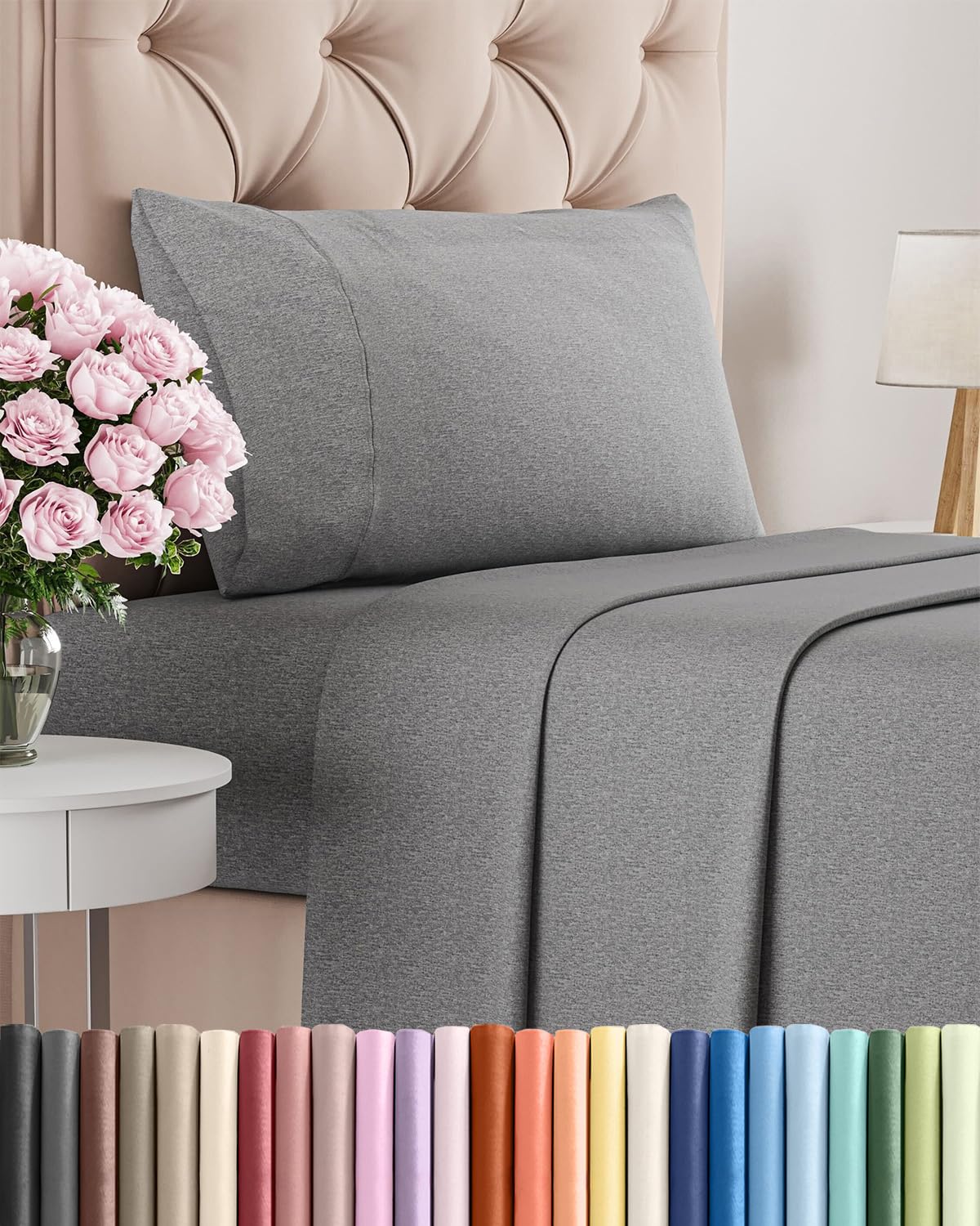 Queen Size 4 Piece Sheet Set - Comfy Breathable & Cooling Sheets - Hotel Luxury Bed Sheets for Women & Men - Deep Pockets, Easy-Fit, Extra Soft and Wrinkle Free Sheets - White Oeko-Tex Bed Sheet Set