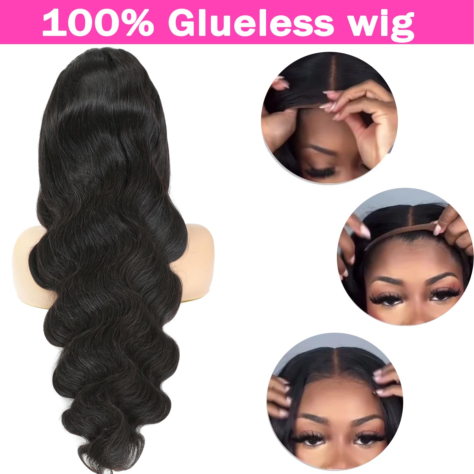 13x6 Lace Front Wigs Human Hair Pre Plucked 180 Density 26 Inch HD Body Wave Lace Front Wigs Human Hair 10A Frontal Wigs Human Hair wigs for Women Glueless Wigs Human Hair Pre Plucked Black wig