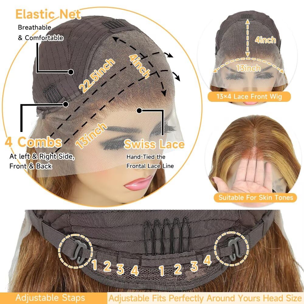 TTSMINS 13x6 Lace Front Wigs Human Hair for Women 180 Density HD Transparent 28 Inch Straight Lace Front Wigs Human Hair Pre Plucked Glueless Lace Frontal Wigs Natural Black Color