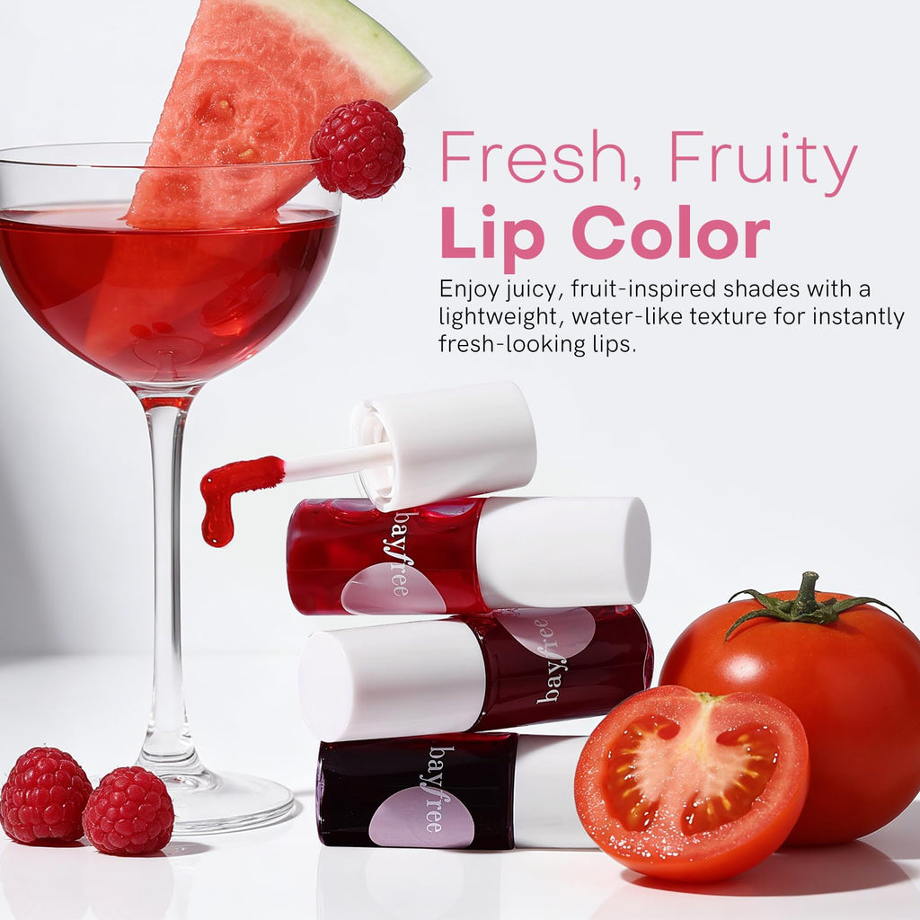 bayfree Lip Tint Stain Set, 2 PCS Korean Water Tint Lightweight Non-sticky, Waterproof Long Lasting Liquid Blush & Lip Stain, Transfer-Proof, Matte Finish Lip Color Makeup (made into jam)
