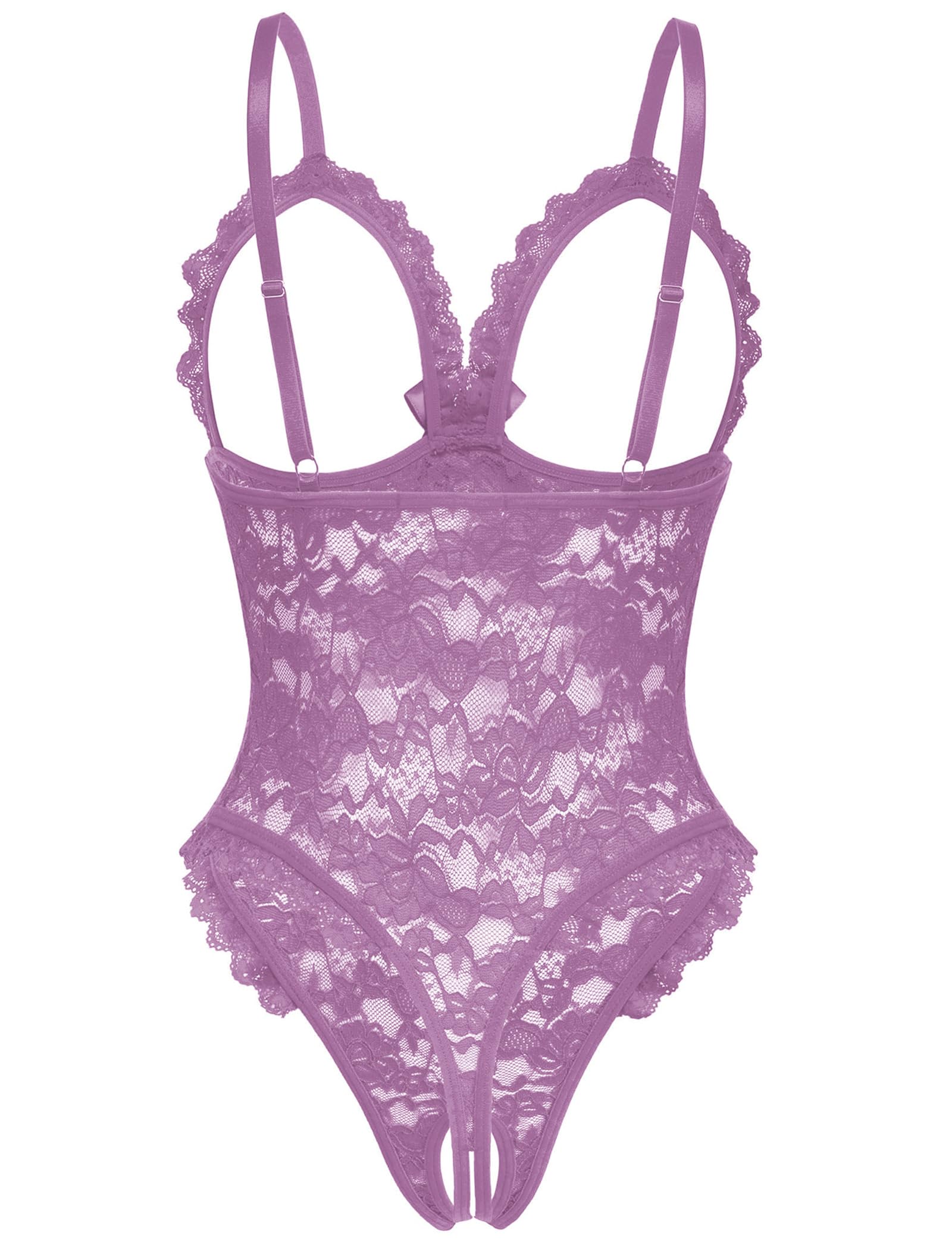Avidlove One Piece Lingerie Sexy Teddy Ruffle V Neck Bodysuit Lace Nightie