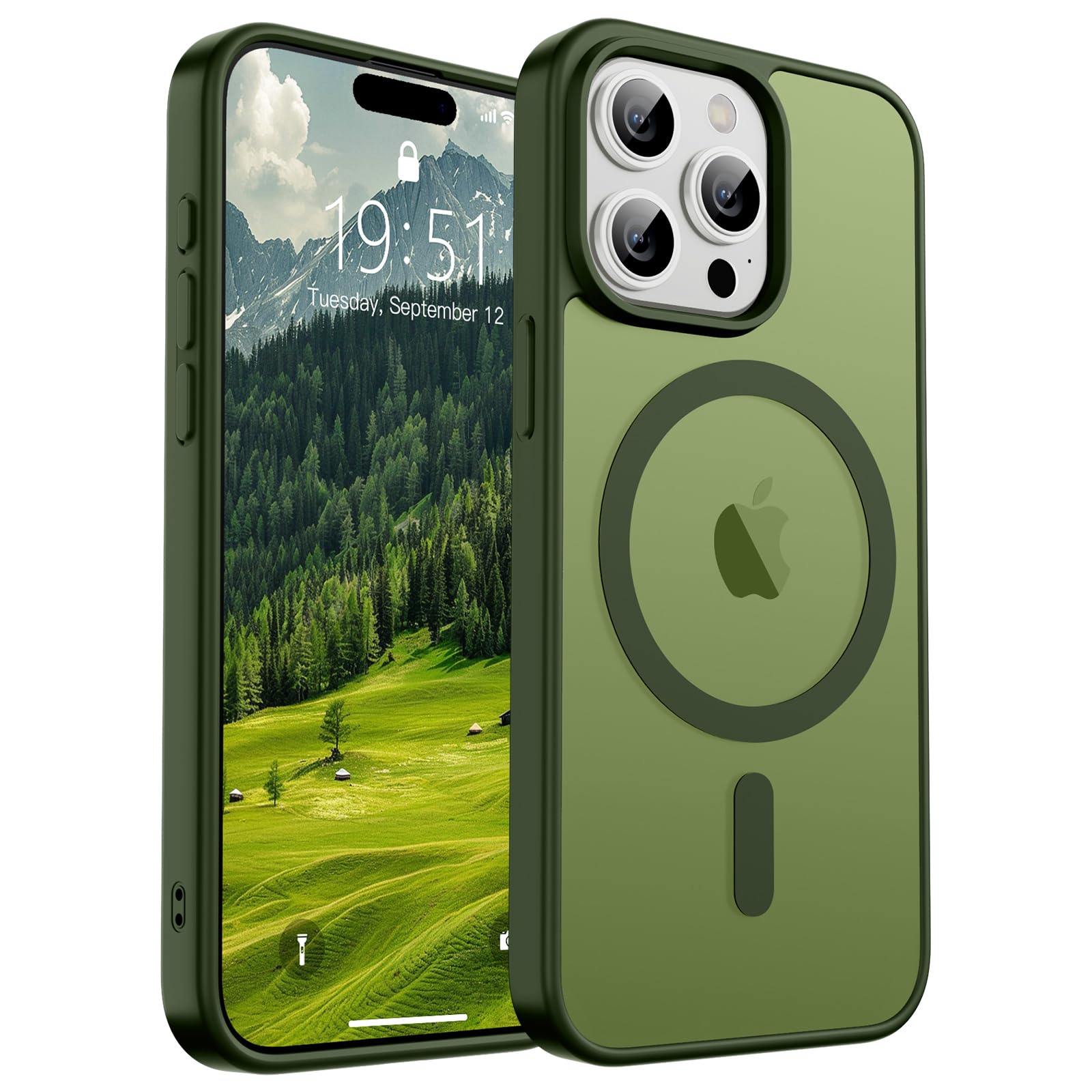 SUPFINE Magnetic for iPhone 17 Pro Max Case (Compatible with MagSafe)(Military Grade Drop Protection) Translucent Matte Shockproof with Anti-Fingerprint Phone Cover, Black