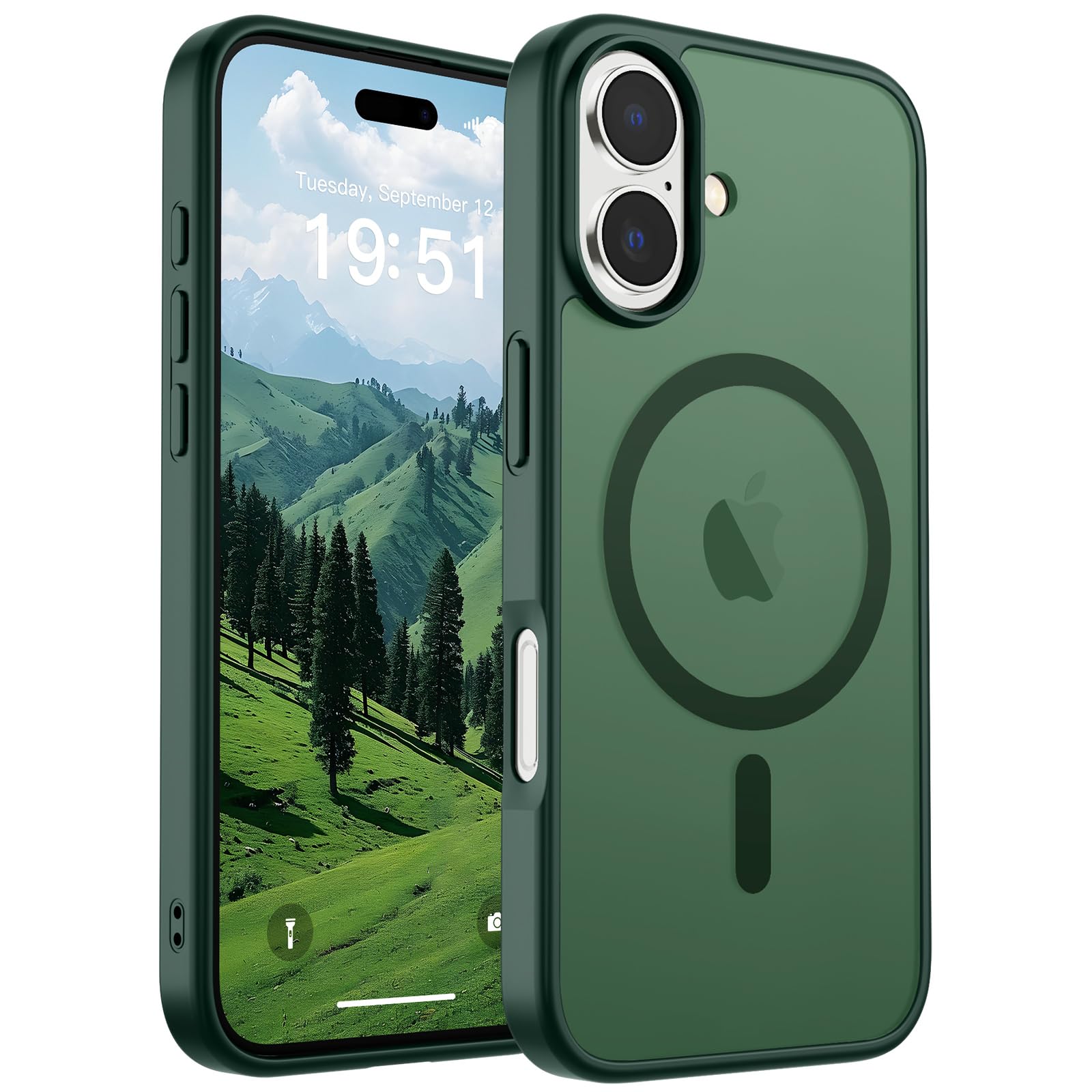 SUPFINE Magnetic for iPhone 17 Pro Max Case (Compatible with MagSafe)(Military Grade Drop Protection) Translucent Matte Shockproof with Anti-Fingerprint Phone Cover, Black