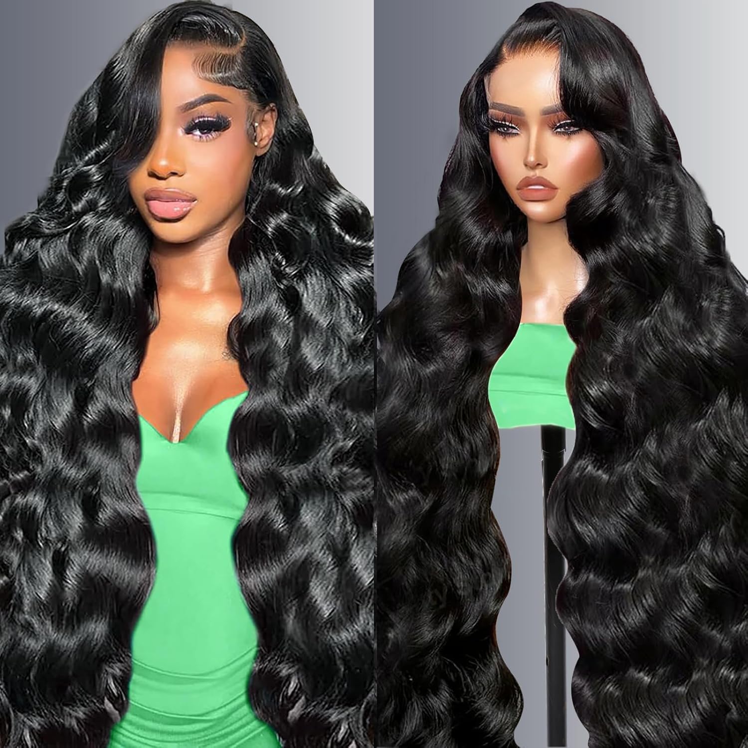 30 Inch 13x6 Body Wave Lace Front Wigs Human Hair Pre Plucked 220% Density Thick Real Virgin Human Hair Wig Invisilbe Hairline Tiny Knots Body Wave HD Lace Frontal Wigs 3X Longer Lifespan