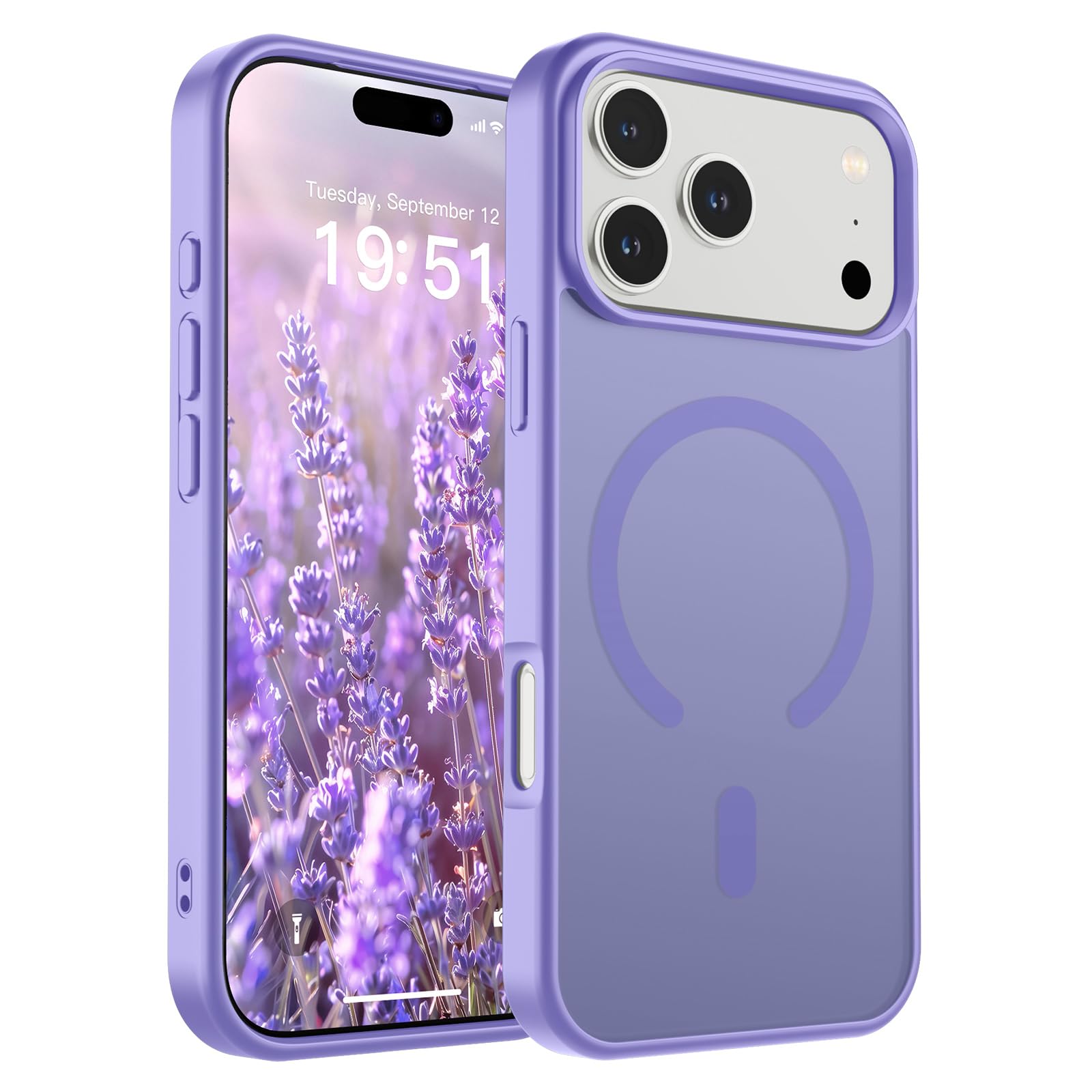 SUPFINE Magnetic for iPhone 17 Pro Max Case (Compatible with MagSafe)(Military Grade Drop Protection) Translucent Matte Shockproof with Anti-Fingerprint Phone Cover, Black