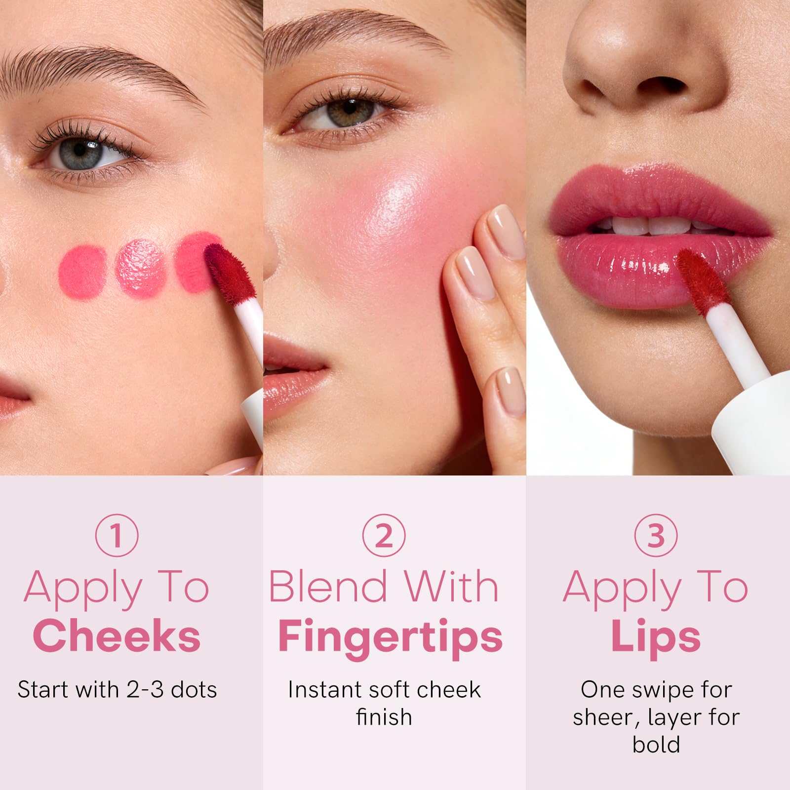 bayfree Lip Tint Stain Set, 2 PCS Korean Water Tint Lightweight Non-sticky, Waterproof Long Lasting Liquid Blush & Lip Stain, Transfer-Proof, Matte Finish Lip Color Makeup (made into jam)