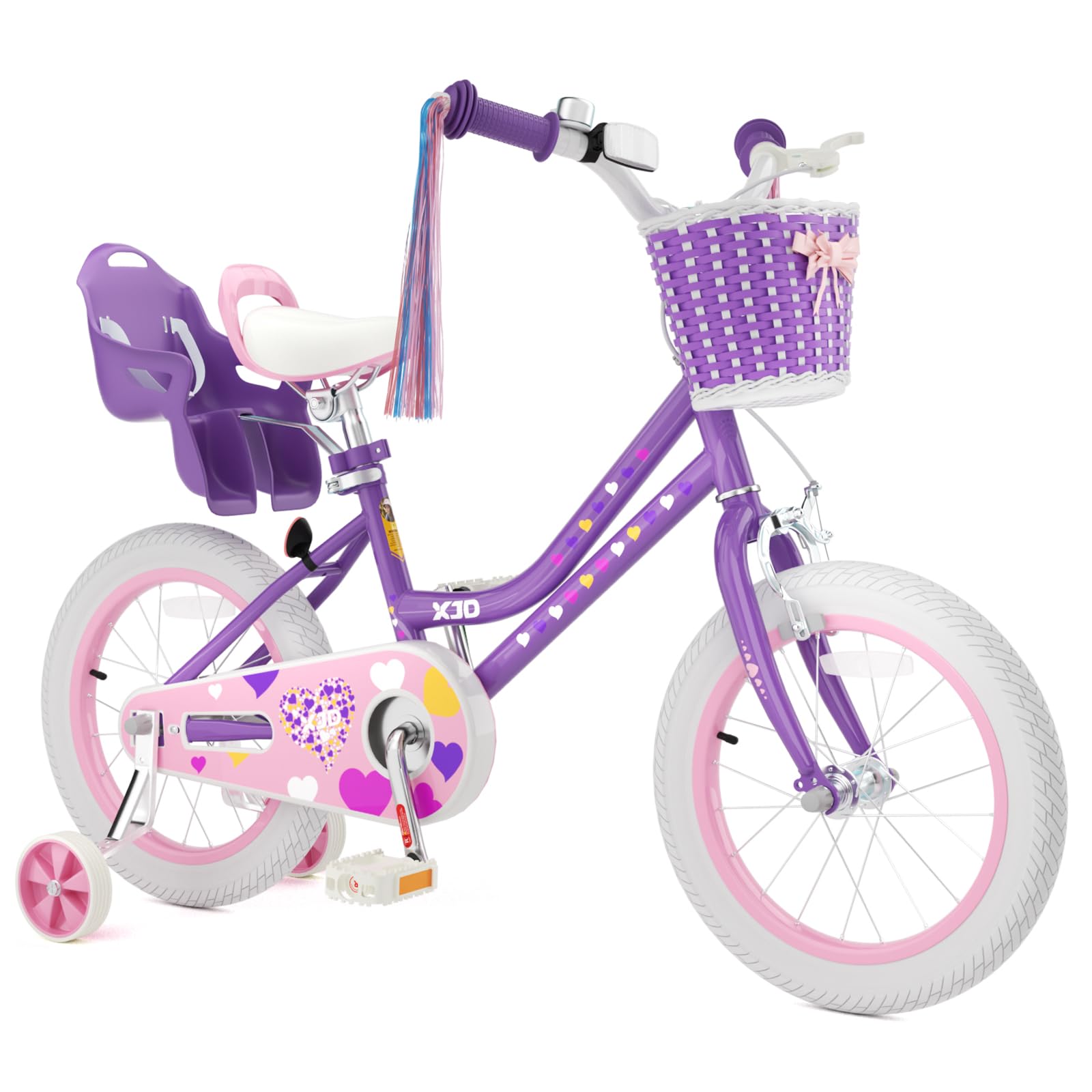 XJD Girls Bike for 2-12 Years Old Kids 12 14 16 20 Inch Toddler Bike,Retro Style Kids Bike with Training Wheels, 20 Inch Girl Bicycle with Kickstand