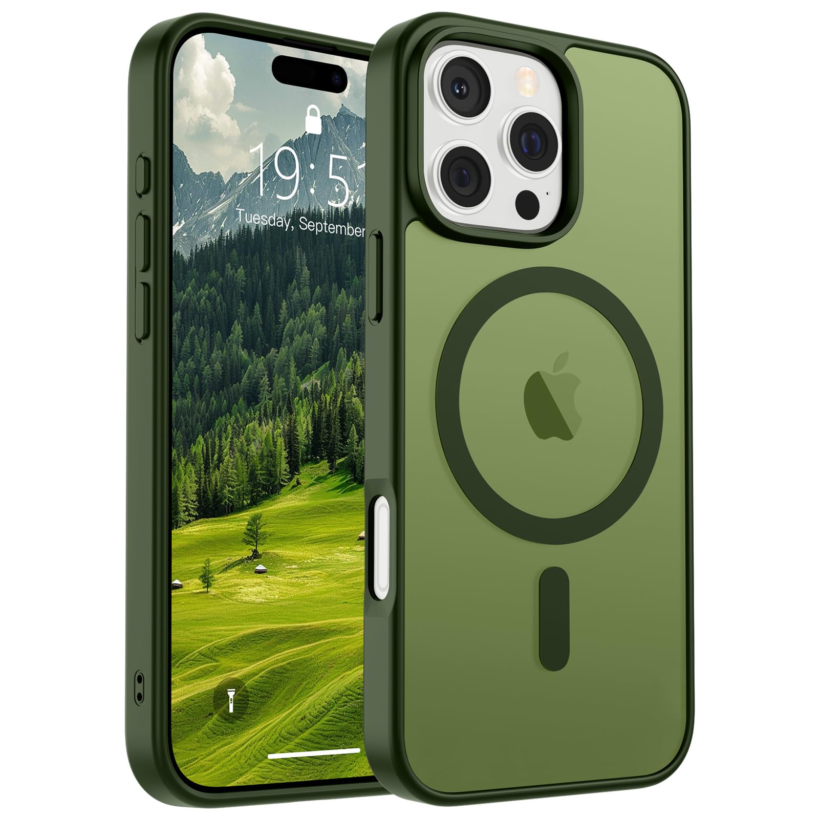 SUPFINE Magnetic for iPhone 17 Pro Max Case (Compatible with MagSafe)(Military Grade Drop Protection) Translucent Matte Shockproof with Anti-Fingerprint Phone Cover, Black