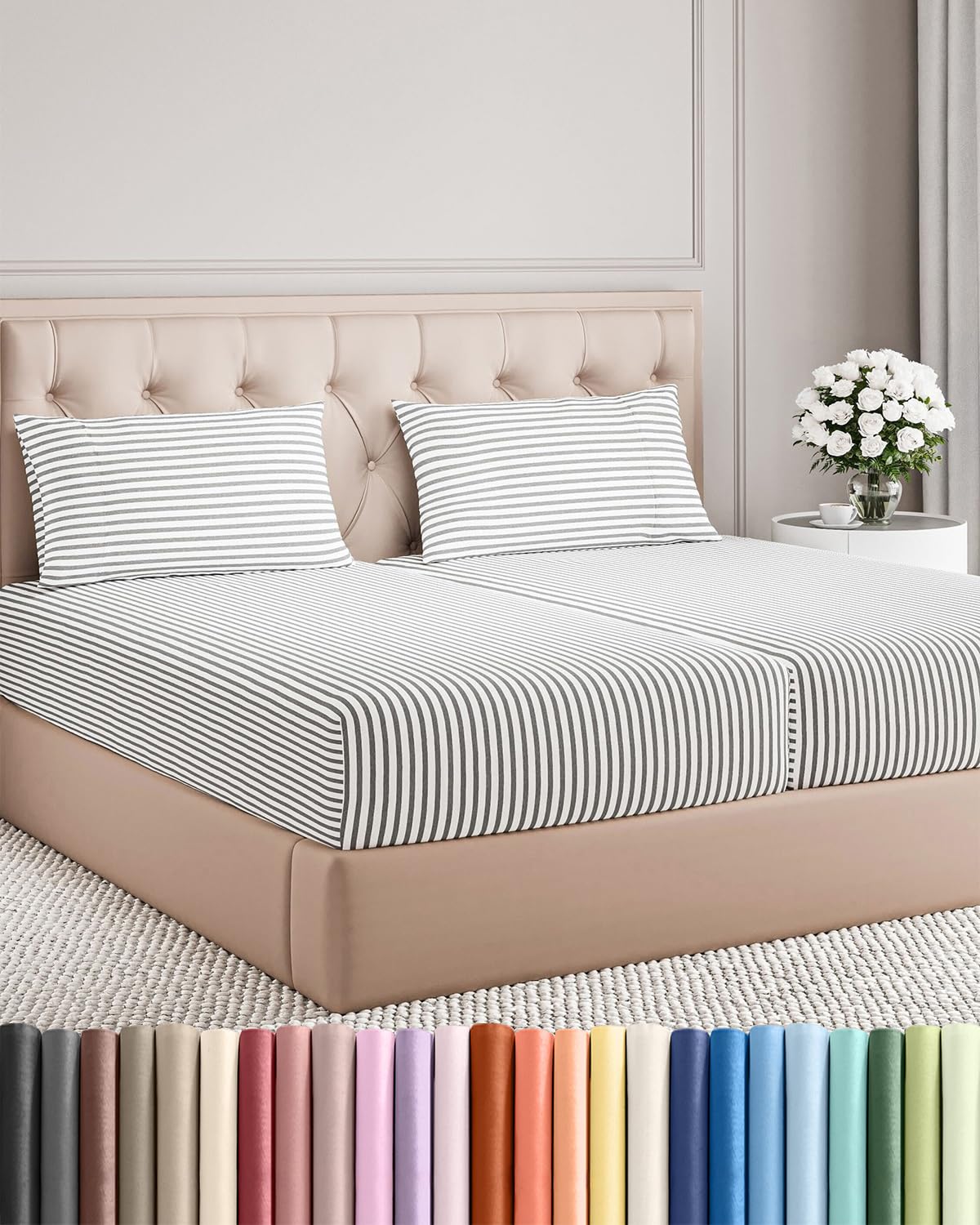 Queen Size 4 Piece Sheet Set - Comfy Breathable & Cooling Sheets - Hotel Luxury Bed Sheets for Women & Men - Deep Pockets, Easy-Fit, Extra Soft and Wrinkle Free Sheets - White Oeko-Tex Bed Sheet Set