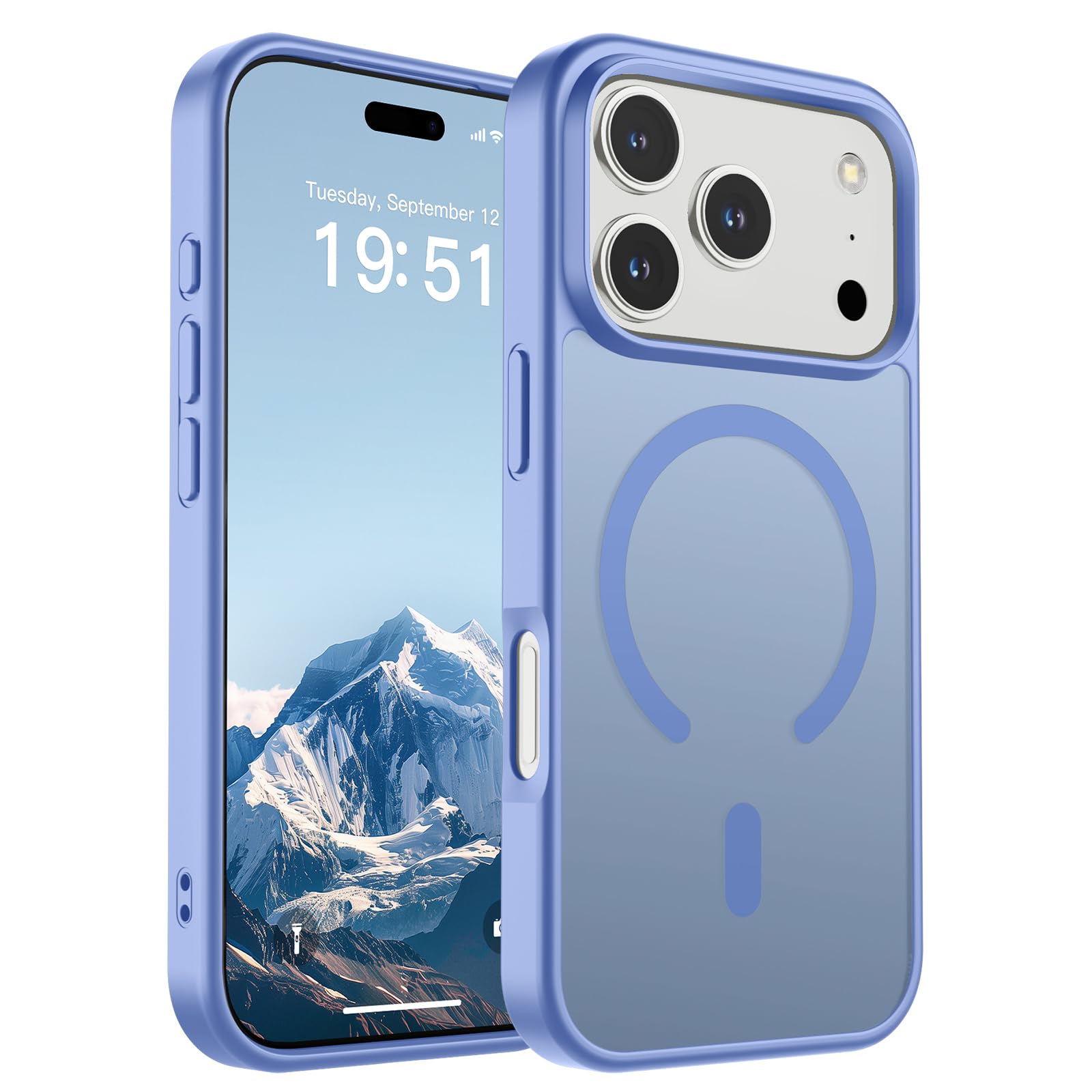 SUPFINE Magnetic for iPhone 17 Pro Max Case (Compatible with MagSafe)(Military Grade Drop Protection) Translucent Matte Shockproof with Anti-Fingerprint Phone Cover, Black