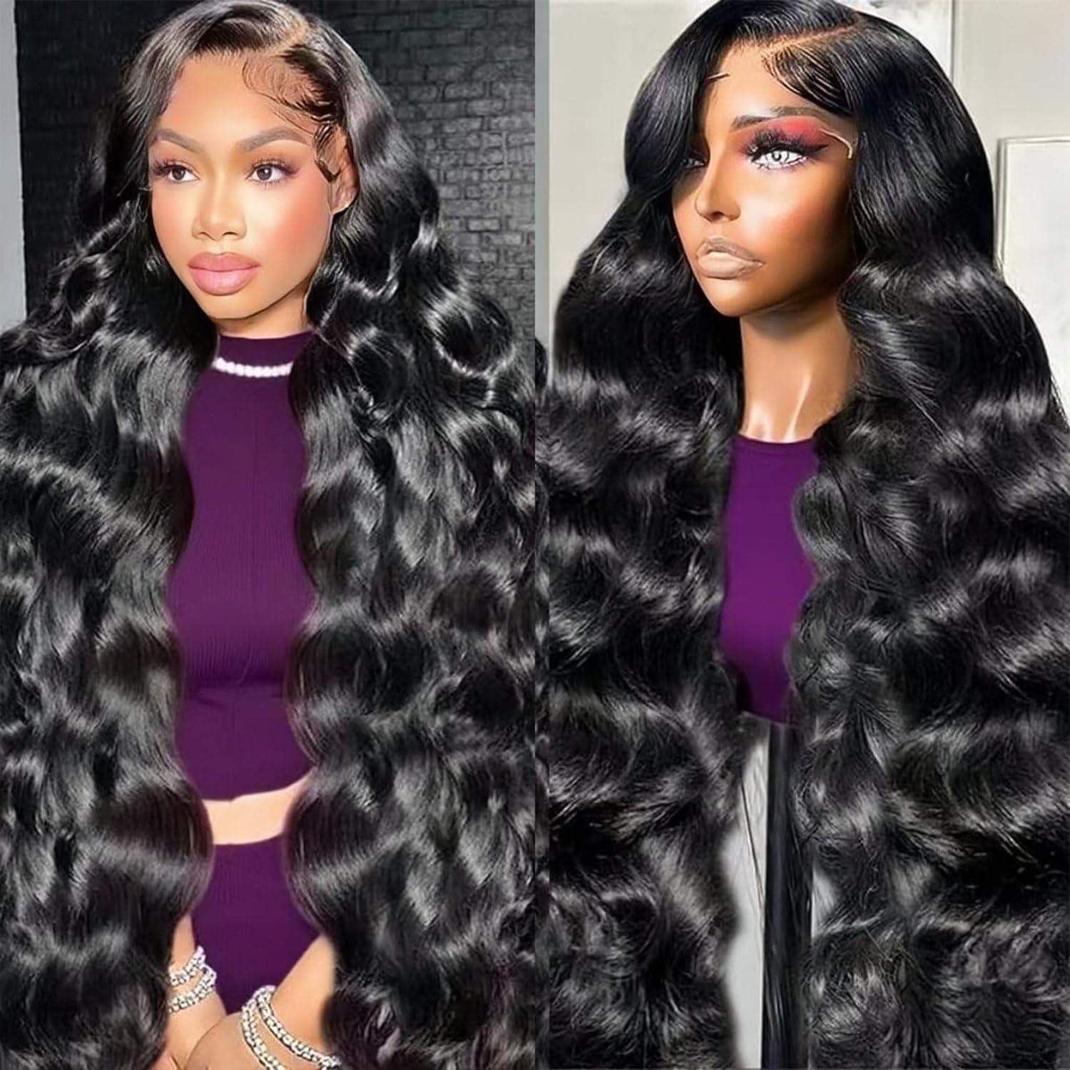 30 Inch 13x6 Body Wave Lace Front Wigs Human Hair Pre Plucked 220% Density Thick Real Virgin Human Hair Wig Invisilbe Hairline Tiny Knots Body Wave HD Lace Frontal Wigs 3X Longer Lifespan