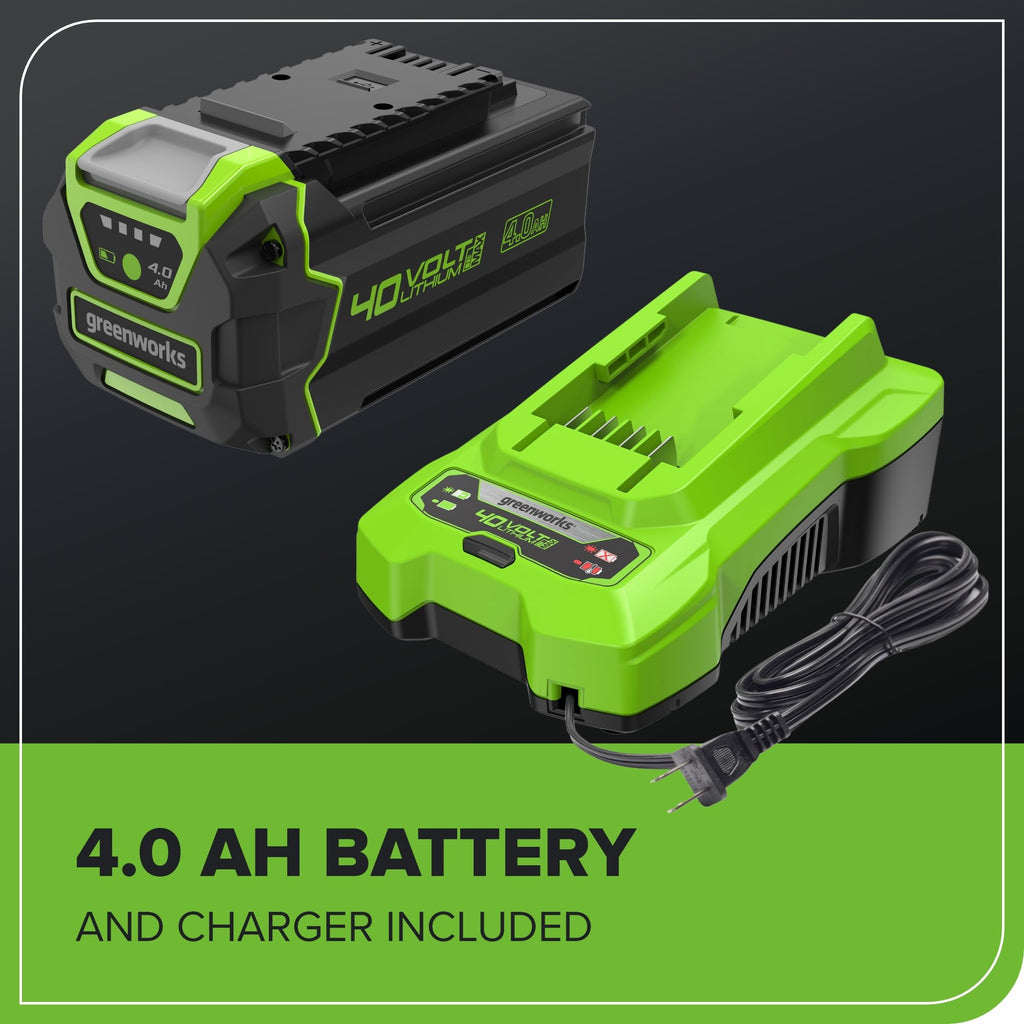 Greenworks 40V 16" (Push) Cordless Lawn Mower, 4.0Ah Battery (1/3 Acre, Push Button Start, Compatible with 75+ Tools)