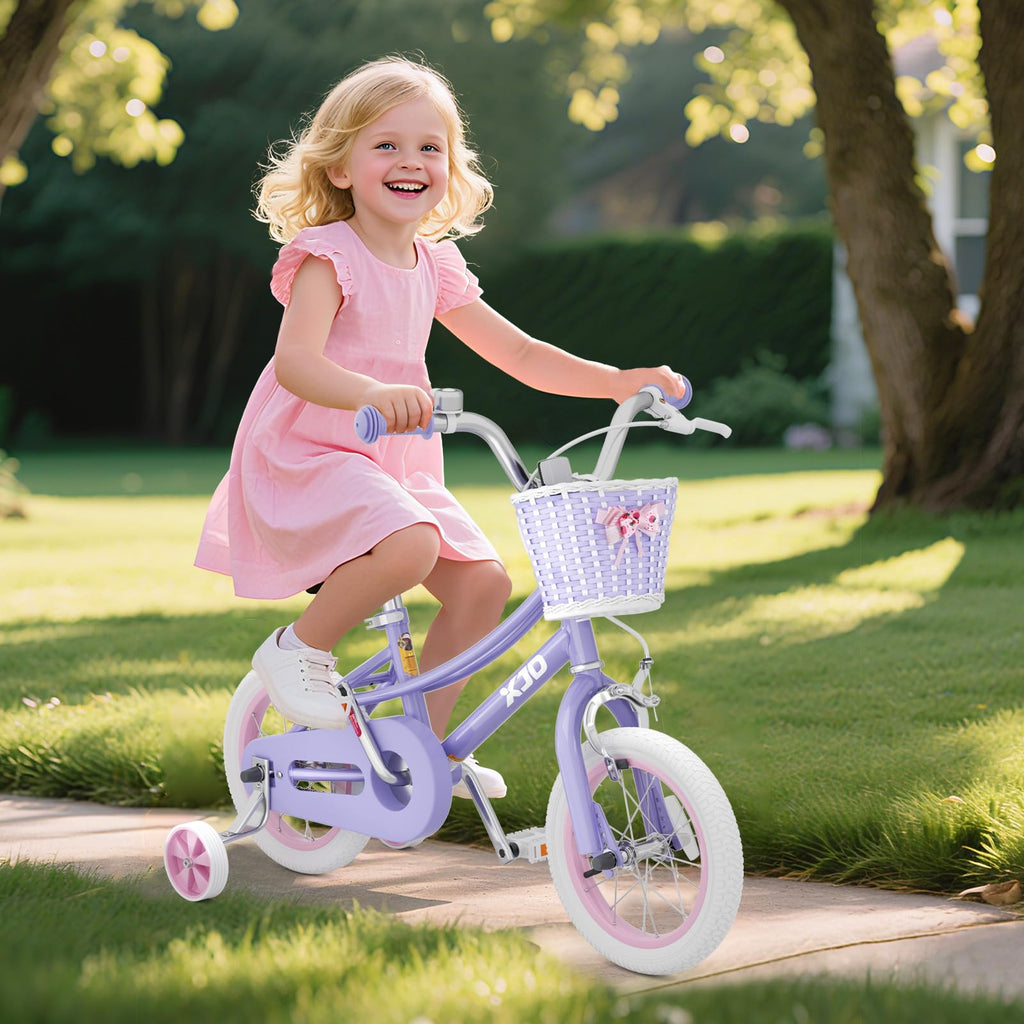 XJD Girls Bike for 2-12 Years Old Kids 12 14 16 20 Inch Toddler Bike,Retro Style Kids Bike with Training Wheels, 20 Inch Girl Bicycle with Kickstand