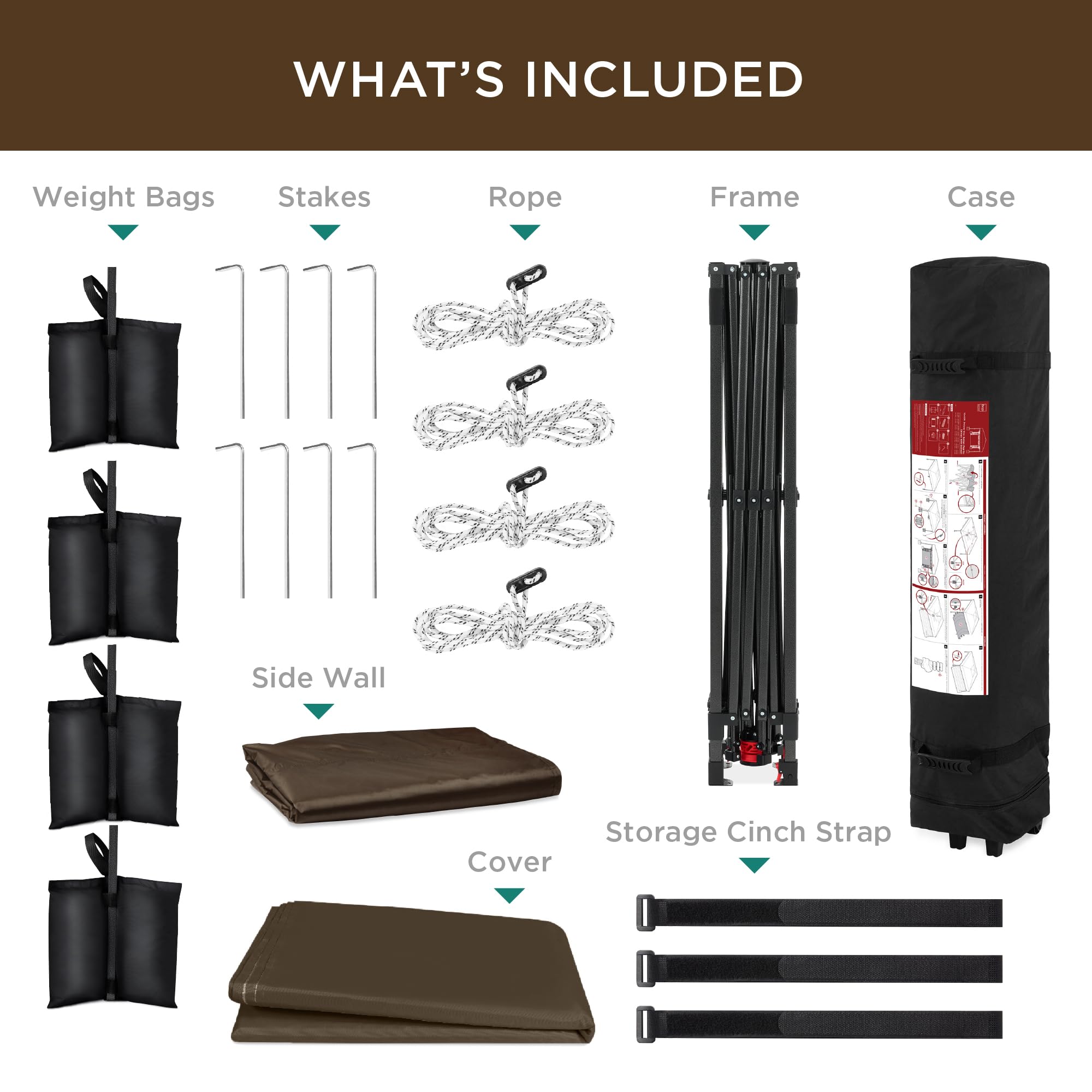 Best Choice Products 10x10ft Pop Up Canopy Tent with Sidewall, 1 Person 1 Minute Set Up, Carry Case, 4 Weight Bags - Pink/White