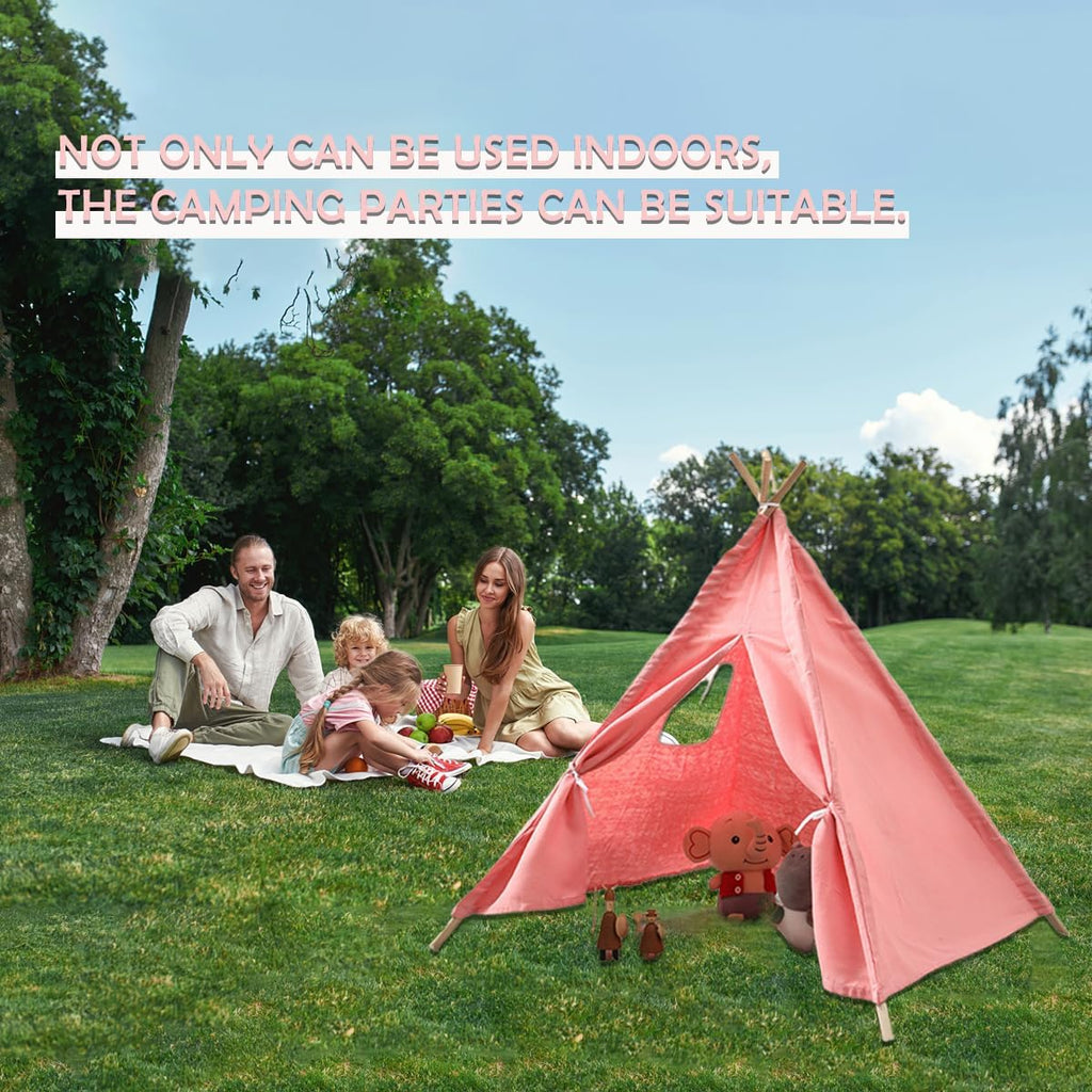 6Pcs Kids Teepees,Teepee Tents for Adults,Teepee Tent for Kids Slumber Party,Conical Indoor Tent,Washable Outdoor Play Tents,Foldable and Washable Suitable for Party Picnic Indoor Outdoor