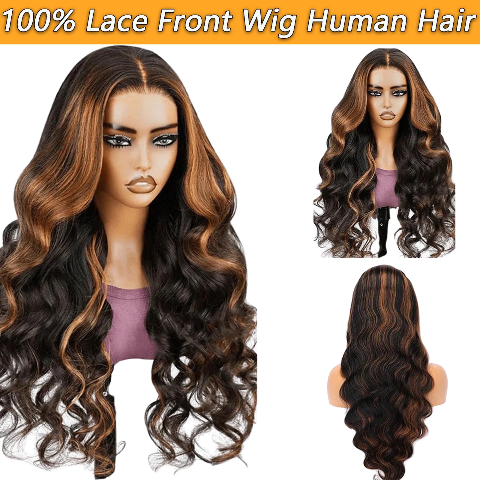 13x6 Lace Front Wigs Human Hair Pre Plucked 180 Density 26 Inch HD Body Wave Lace Front Wigs Human Hair 10A Frontal Wigs Human Hair wigs for Women Glueless Wigs Human Hair Pre Plucked Black wig