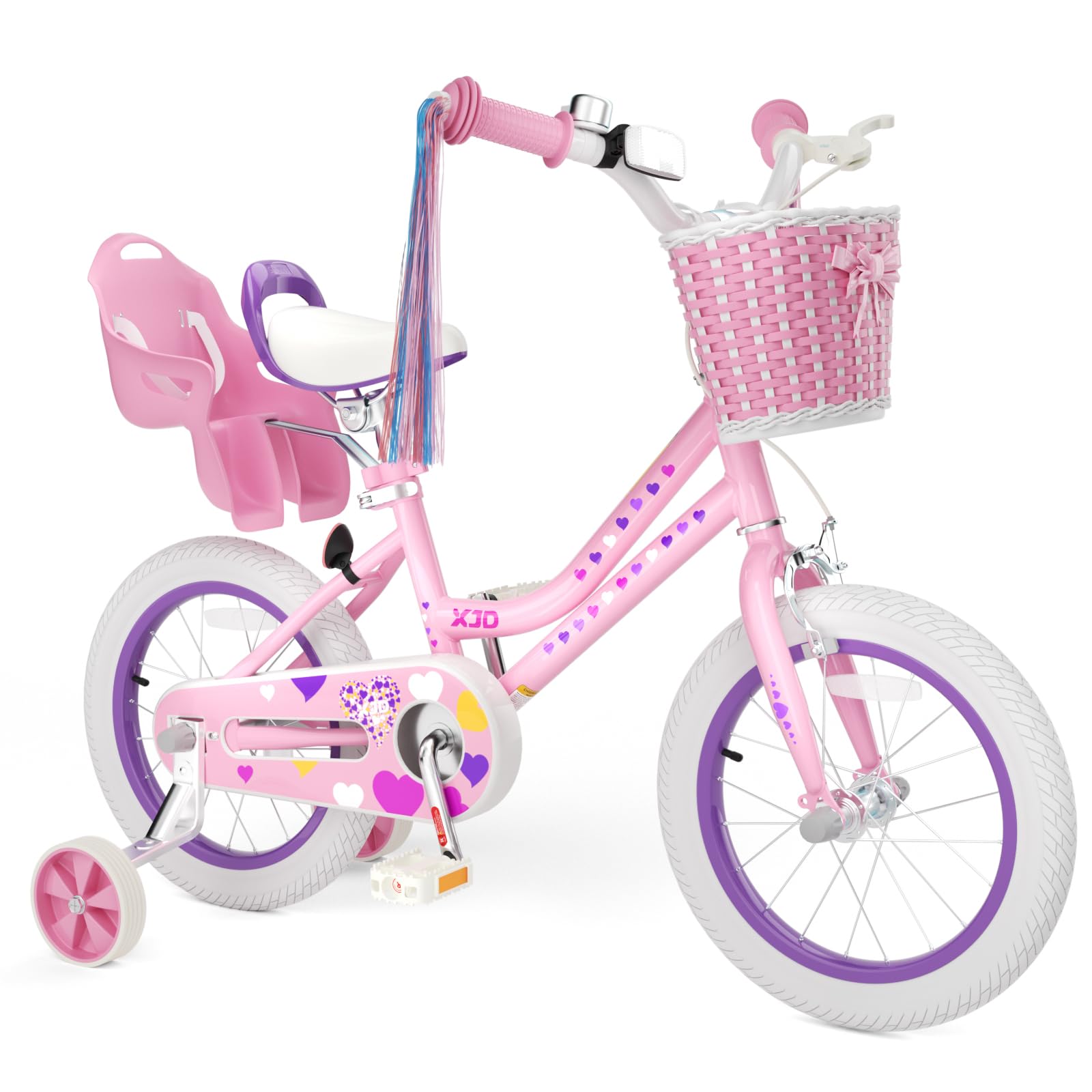 XJD Girls Bike for 2-12 Years Old Kids 12 14 16 20 Inch Toddler Bike,Retro Style Kids Bike with Training Wheels, 20 Inch Girl Bicycle with Kickstand