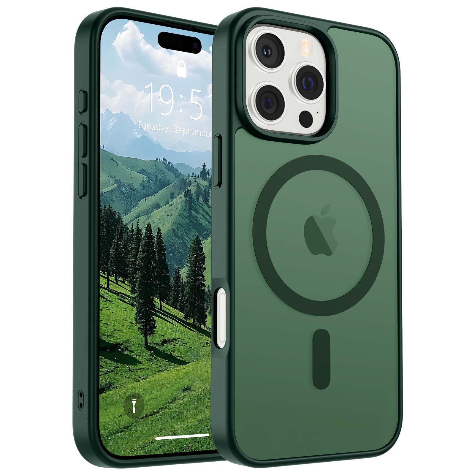 SUPFINE Magnetic for iPhone 17 Pro Max Case (Compatible with MagSafe)(Military Grade Drop Protection) Translucent Matte Shockproof with Anti-Fingerprint Phone Cover, Black