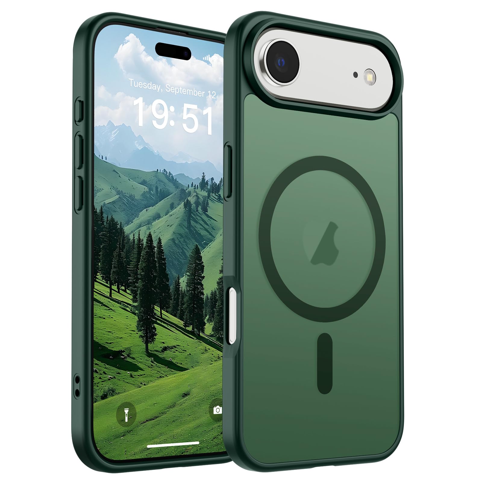 SUPFINE Magnetic for iPhone 17 Pro Max Case (Compatible with MagSafe)(Military Grade Drop Protection) Translucent Matte Shockproof with Anti-Fingerprint Phone Cover, Black