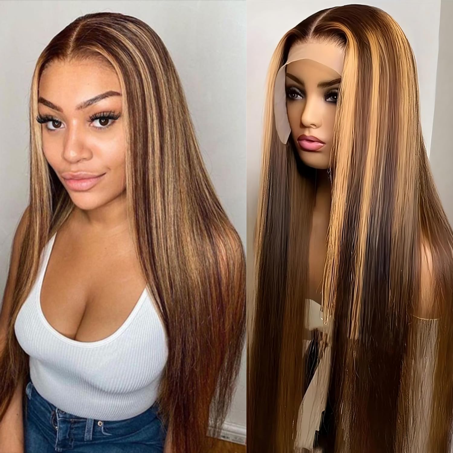 GZX 26 Inch 613 Lace Front Wig Human Hair 13X4 Blonde Straight HD Transparent Lace Frontal Wigs Human Hair Pre Plucked with Baby Hair 180% Density Blonde Glueless Wigs Human Hair