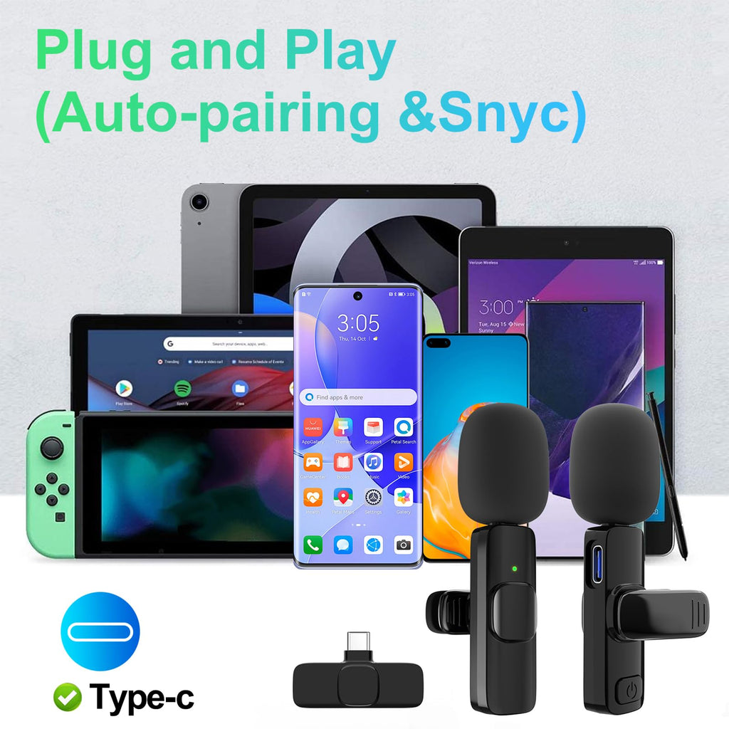 JUDKIOM 2 Pack Wireless Lavalier Microphone for iPhone, Professional Lapel Mics, Wireless Mic Plug-Play, Lapel Microphone for Video Recording Interview Vlog YouTube TikTok(for iPhone 14 and Below)
