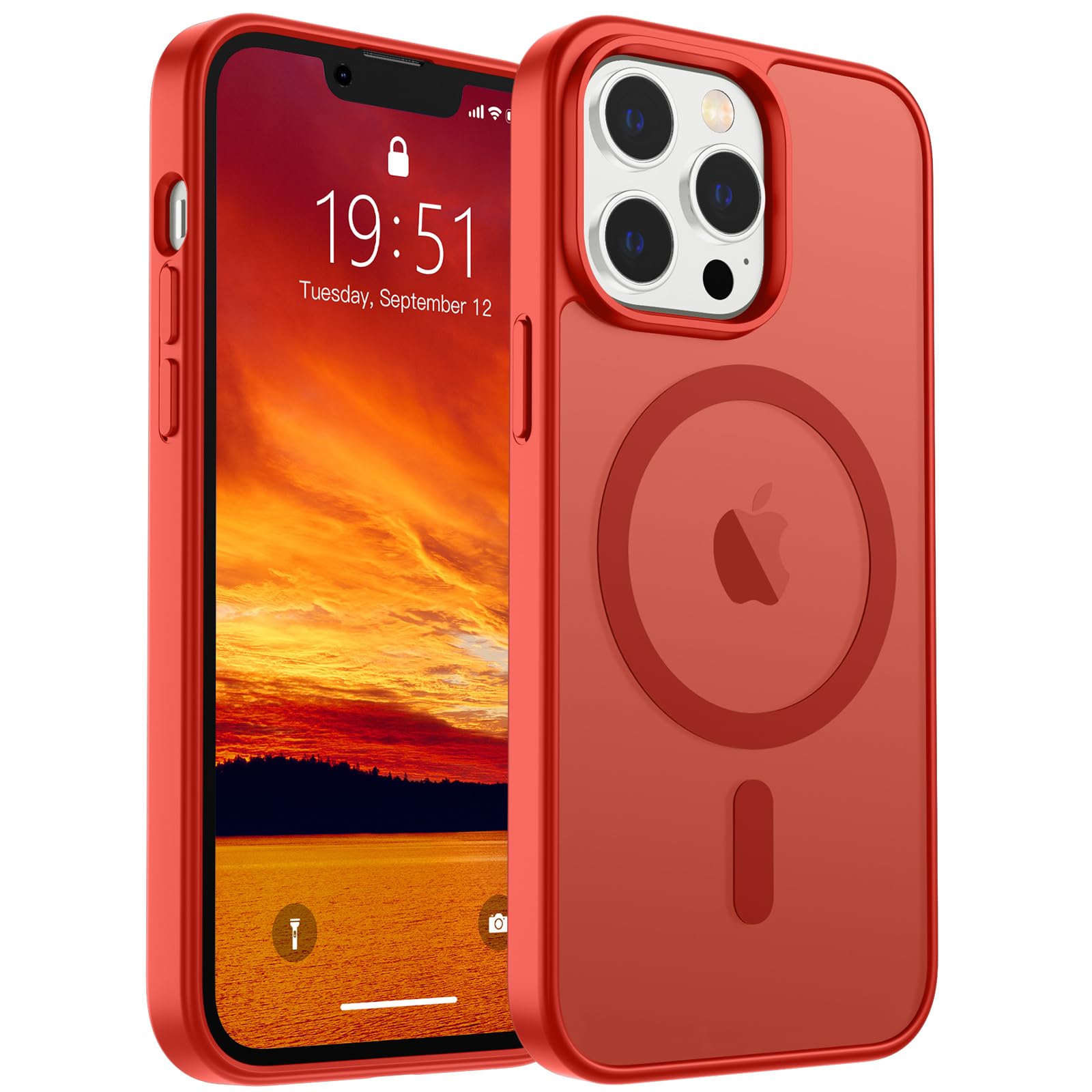 SUPFINE Magnetic for iPhone 17 Pro Max Case (Compatible with MagSafe)(Military Grade Drop Protection) Translucent Matte Shockproof with Anti-Fingerprint Phone Cover, Black