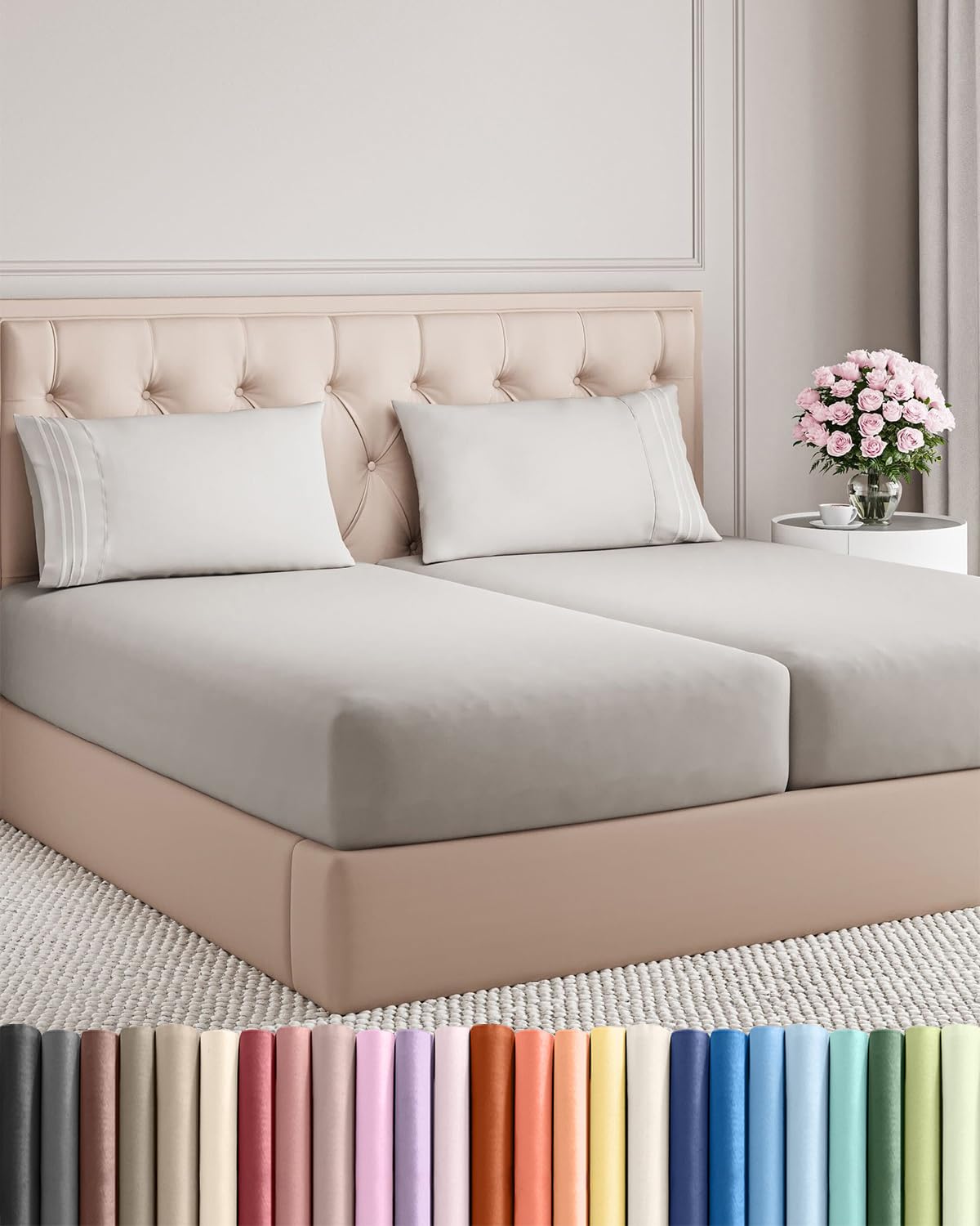 Queen Size 4 Piece Sheet Set - Comfy Breathable & Cooling Sheets - Hotel Luxury Bed Sheets for Women & Men - Deep Pockets, Easy-Fit, Extra Soft and Wrinkle Free Sheets - White Oeko-Tex Bed Sheet Set