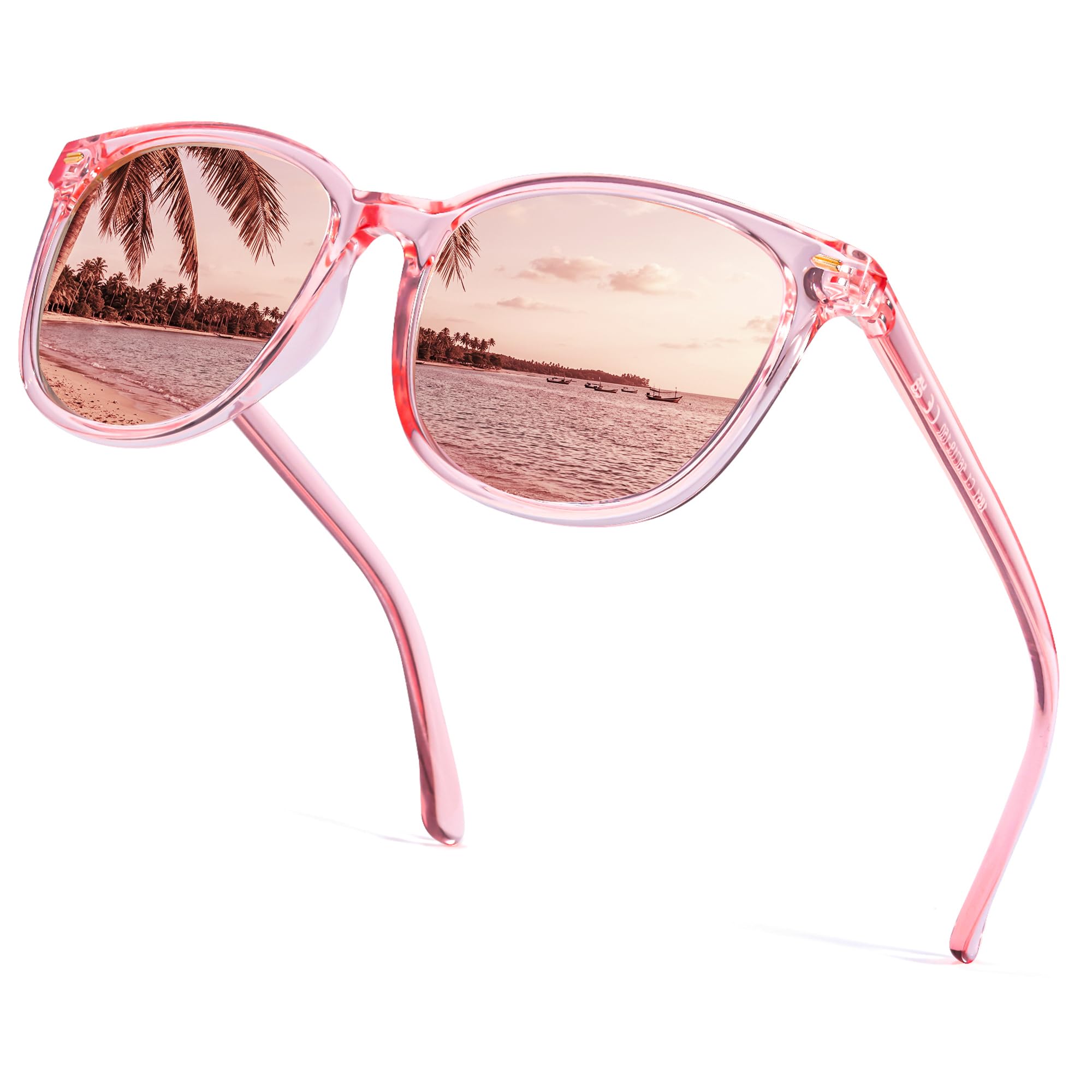 Myiaur Polarized Sunglasses for Women, Square Mirrored Trendy Shades with UV Protection Reduce Glare Sun Glasses