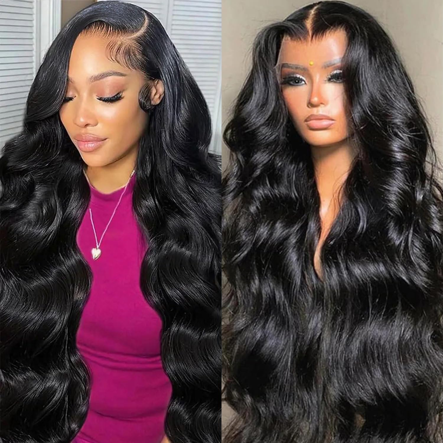 30 Inch 13x6 Body Wave Lace Front Wigs Human Hair Pre Plucked 220% Density Thick Real Virgin Human Hair Wig Invisilbe Hairline Tiny Knots Body Wave HD Lace Frontal Wigs 3X Longer Lifespan