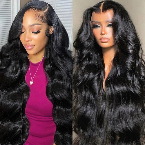 30 Inch 13x6 Body Wave Lace Front Wigs Human Hair Pre Plucked 220% Density Thick Real Virgin Human Hair Wig Invisilbe Hairline Tiny Knots Body Wave HD Lace Frontal Wigs 3X Longer Lifespan