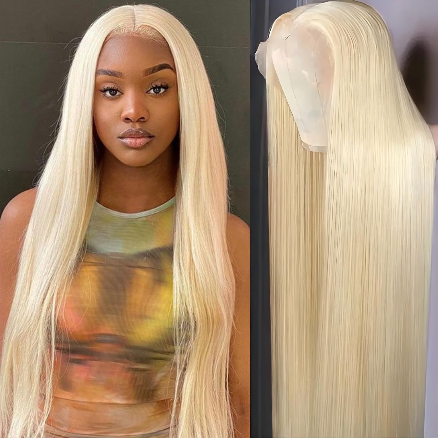 GZX 26 Inch 613 Lace Front Wig Human Hair 13X4 Blonde Straight HD Transparent Lace Frontal Wigs Human Hair Pre Plucked with Baby Hair 180% Density Blonde Glueless Wigs Human Hair