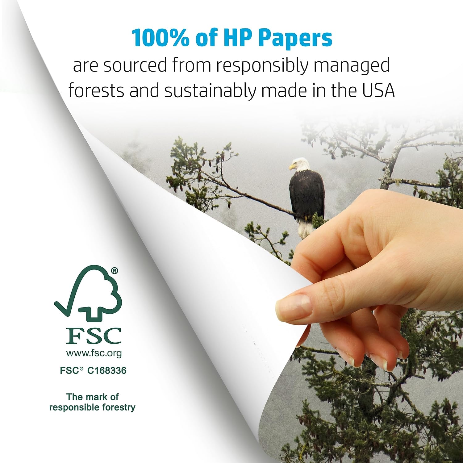HP Paper Printer | 8.5 x 11 Paper | Premium 32 lb | 1 Ream - 500 Sheets | 100 Bright | Made in USA - FSC Certified | 113100R
