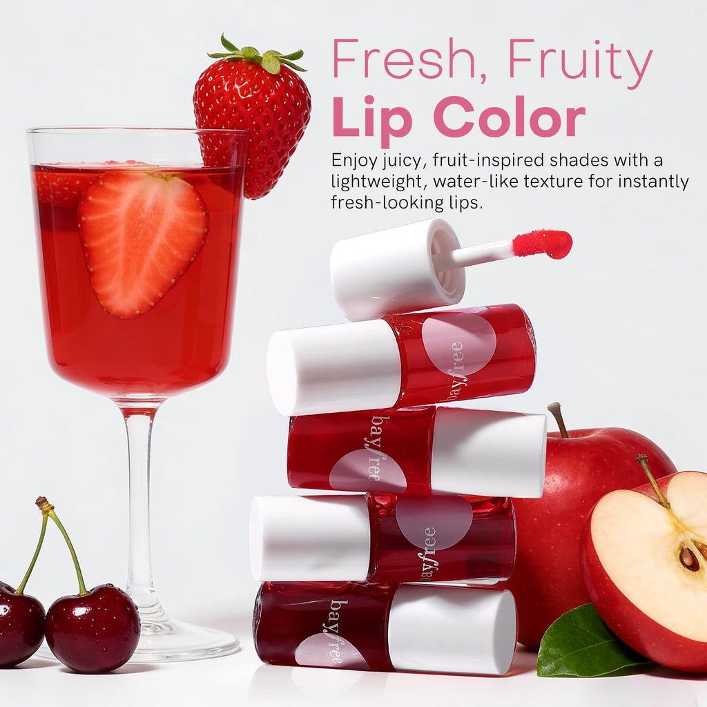 bayfree Lip Tint Stain Set, 2 PCS Korean Water Tint Lightweight Non-sticky, Waterproof Long Lasting Liquid Blush & Lip Stain, Transfer-Proof, Matte Finish Lip Color Makeup (made into jam)